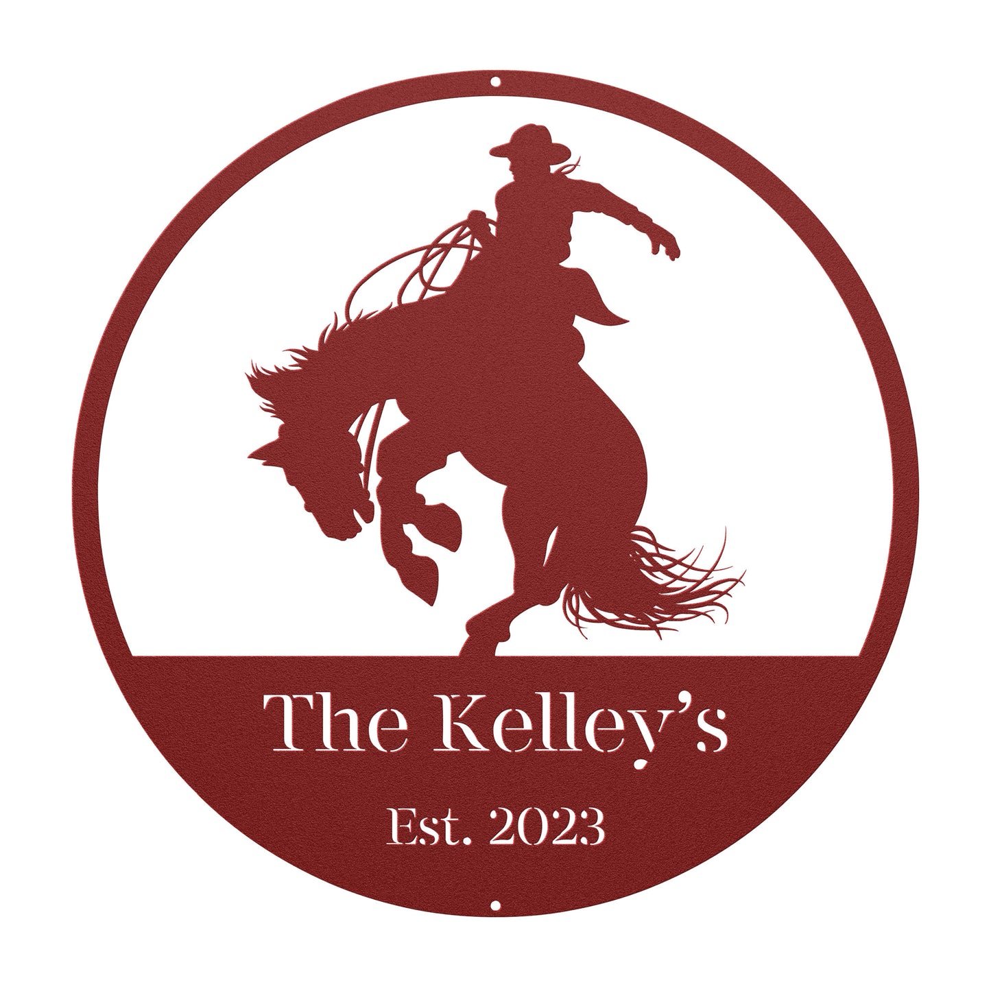 10012 - * Custom Rodeo Cowboy Bucking Horse Sign