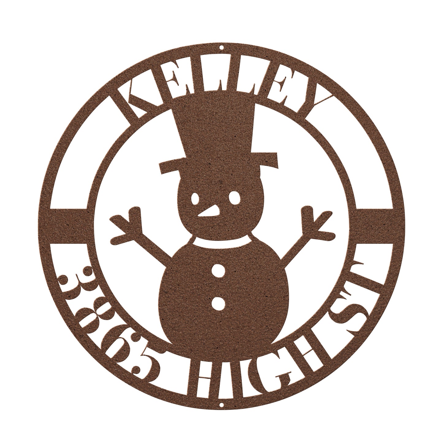 10161 - * Custom Snowman Address Metal Sign