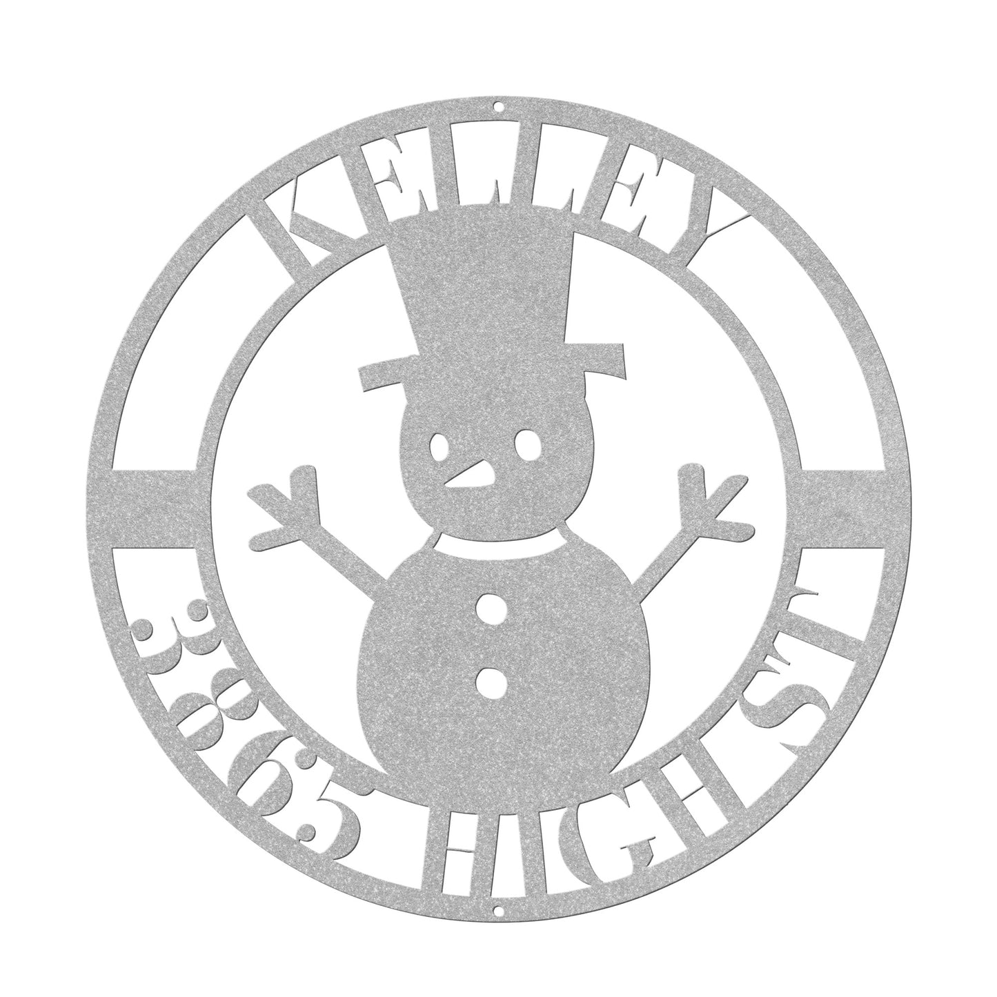10161 - * Custom Snowman Address Metal Sign