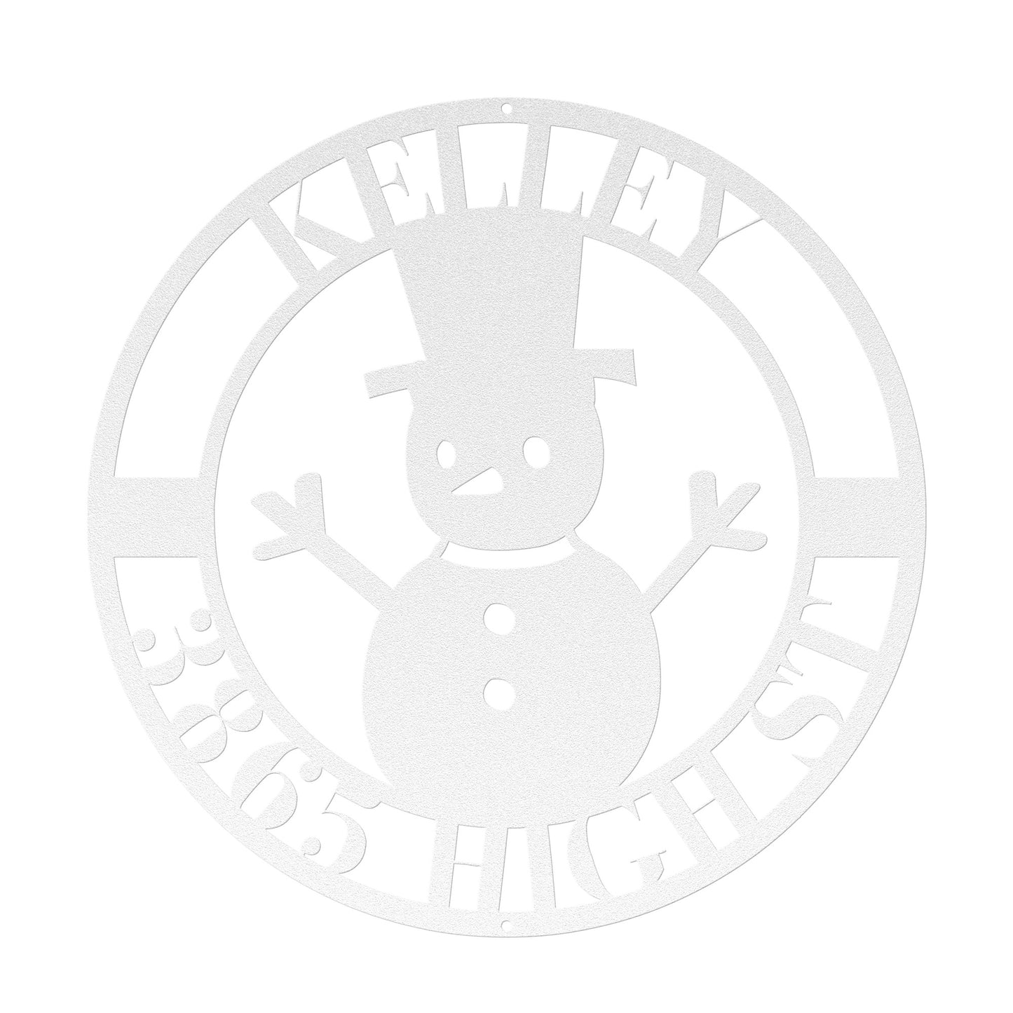 10161 - * Custom Snowman Address Metal Sign