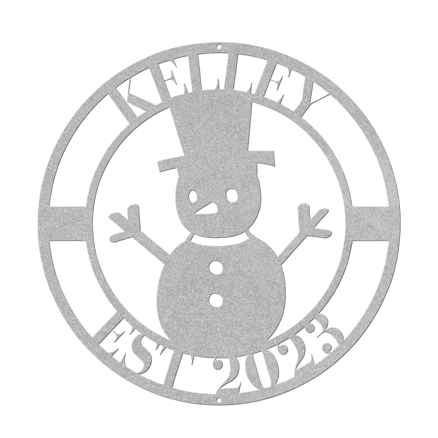 10162 - * Custom Snowman Family Name Metal Sign
