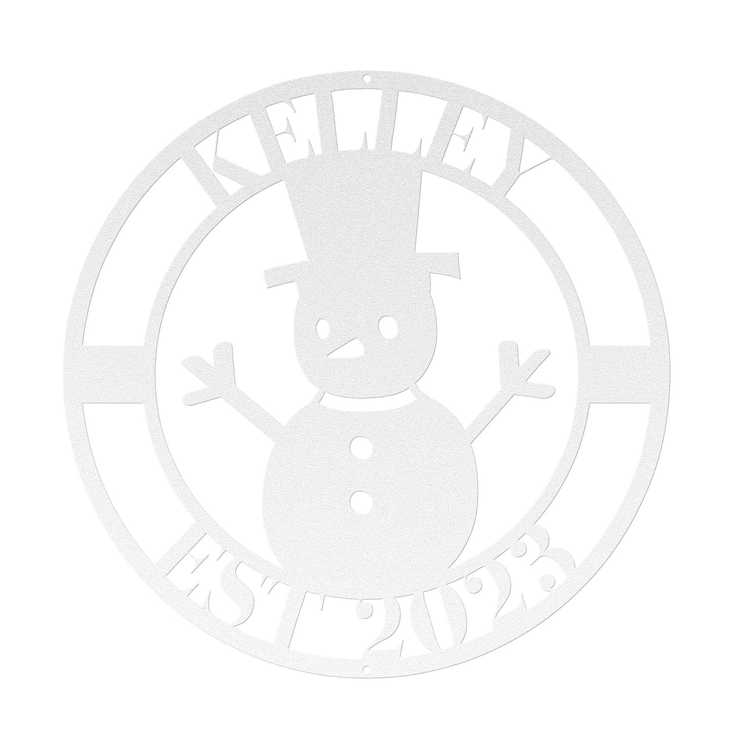 10162 - * Custom Snowman Family Name Metal Sign