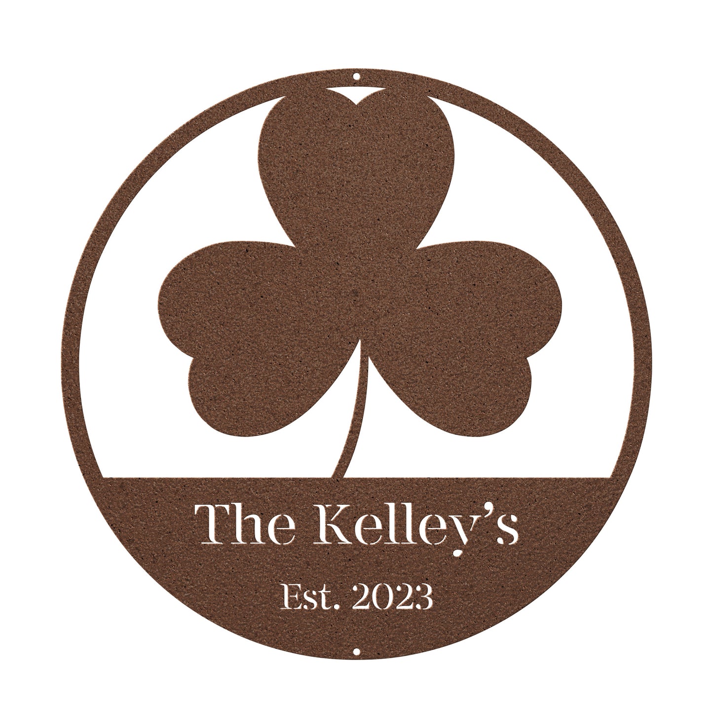 10028 - * Custom Three Leaf Clover Family Sign