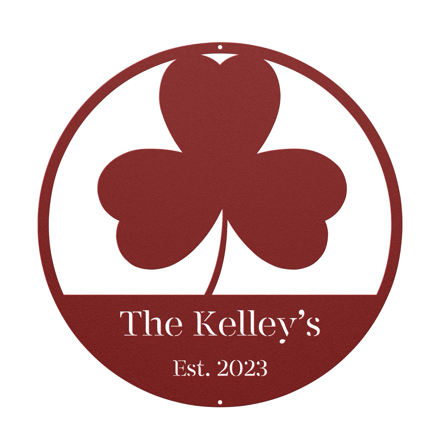 10028 - * Custom Three Leaf Clover Family Sign