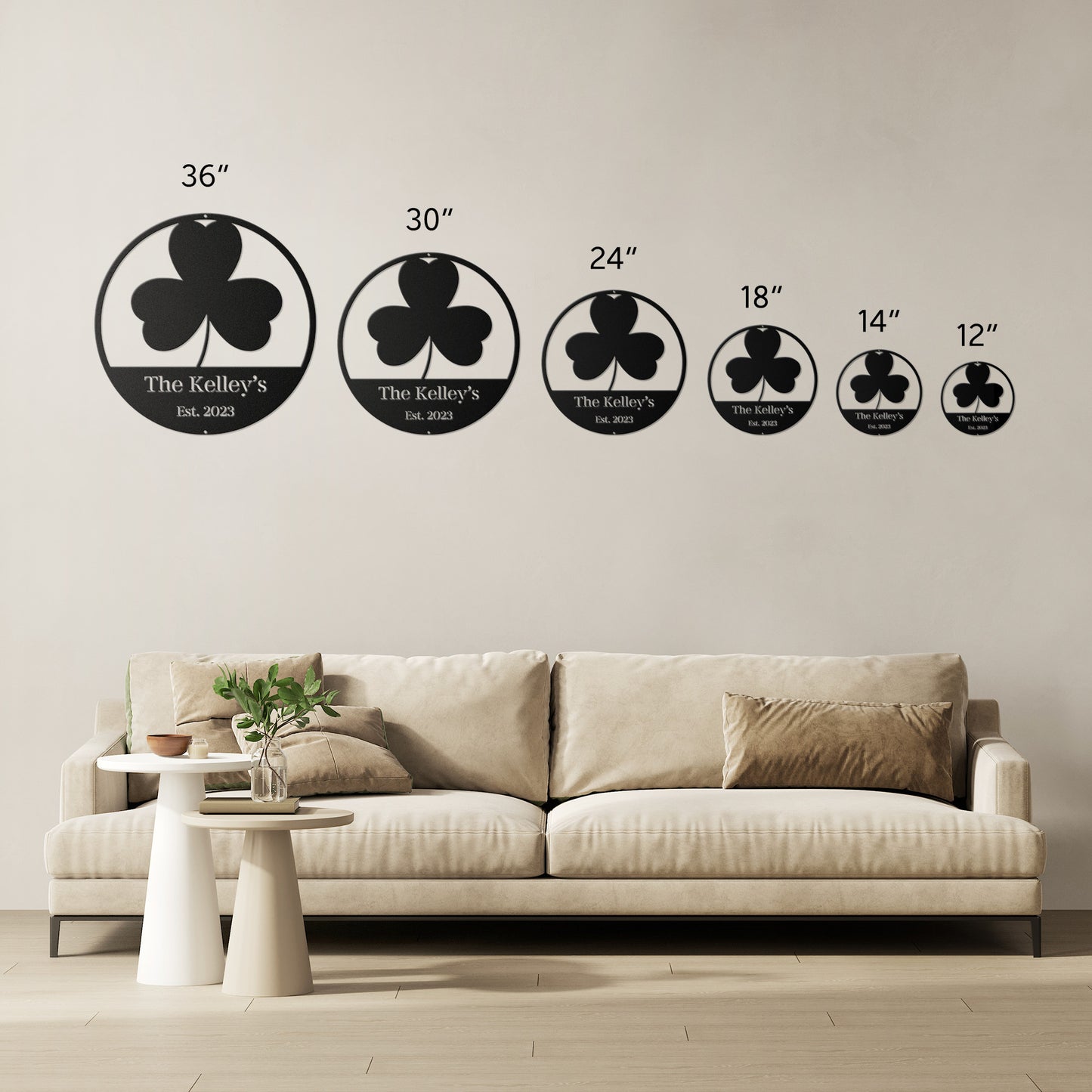 10028 - * Custom Three Leaf Clover Family Sign