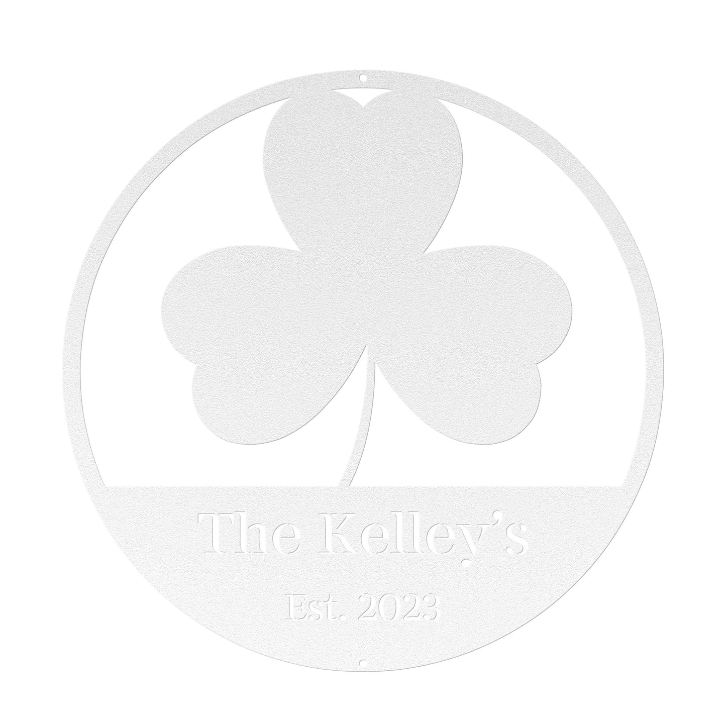 10028 - * Custom Three Leaf Clover Family Sign