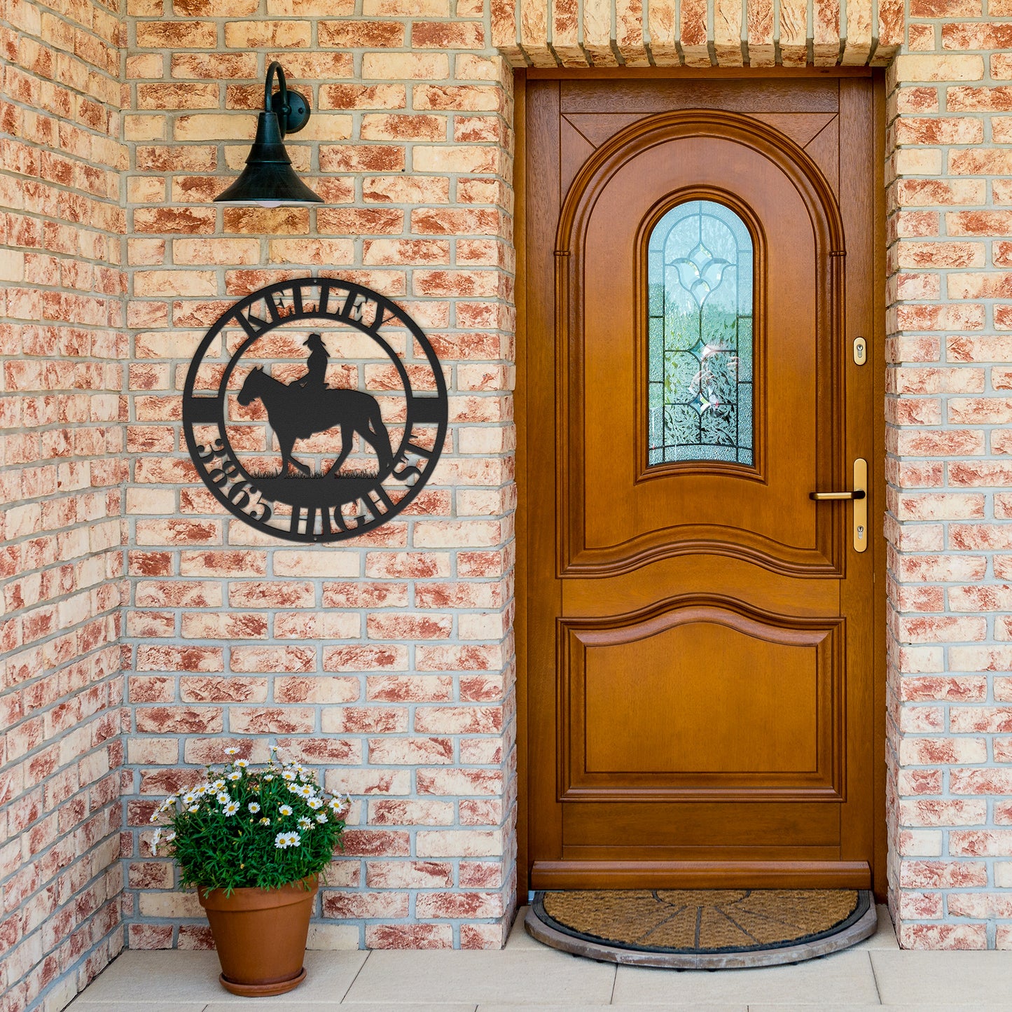 10014 - * Custom Woman Riding Horse Address Sign