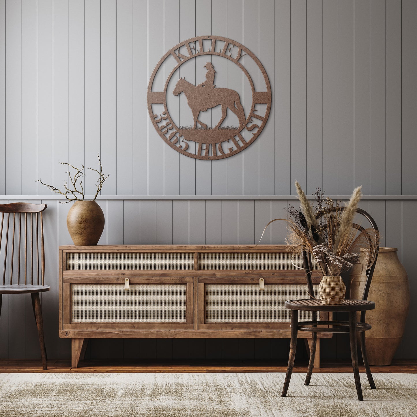 10014 - * Custom Woman Riding Horse Address Sign