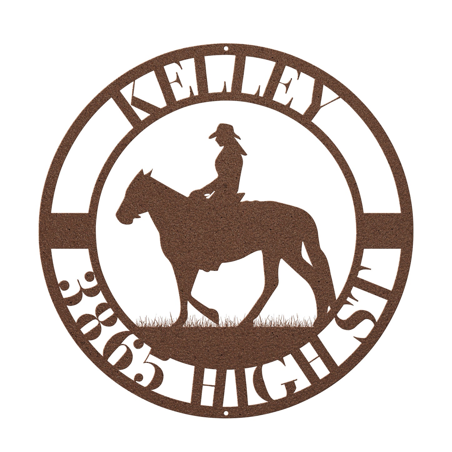 10014 - * Custom Woman Riding Horse Address Sign