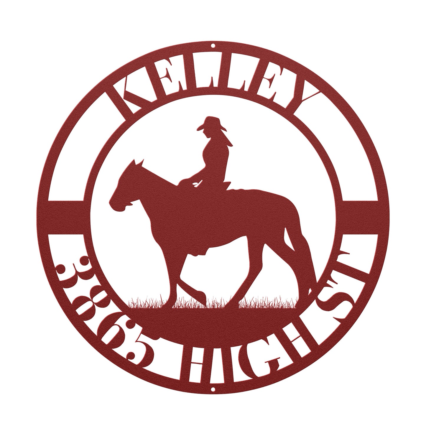 10014 - * Custom Woman Riding Horse Address Sign