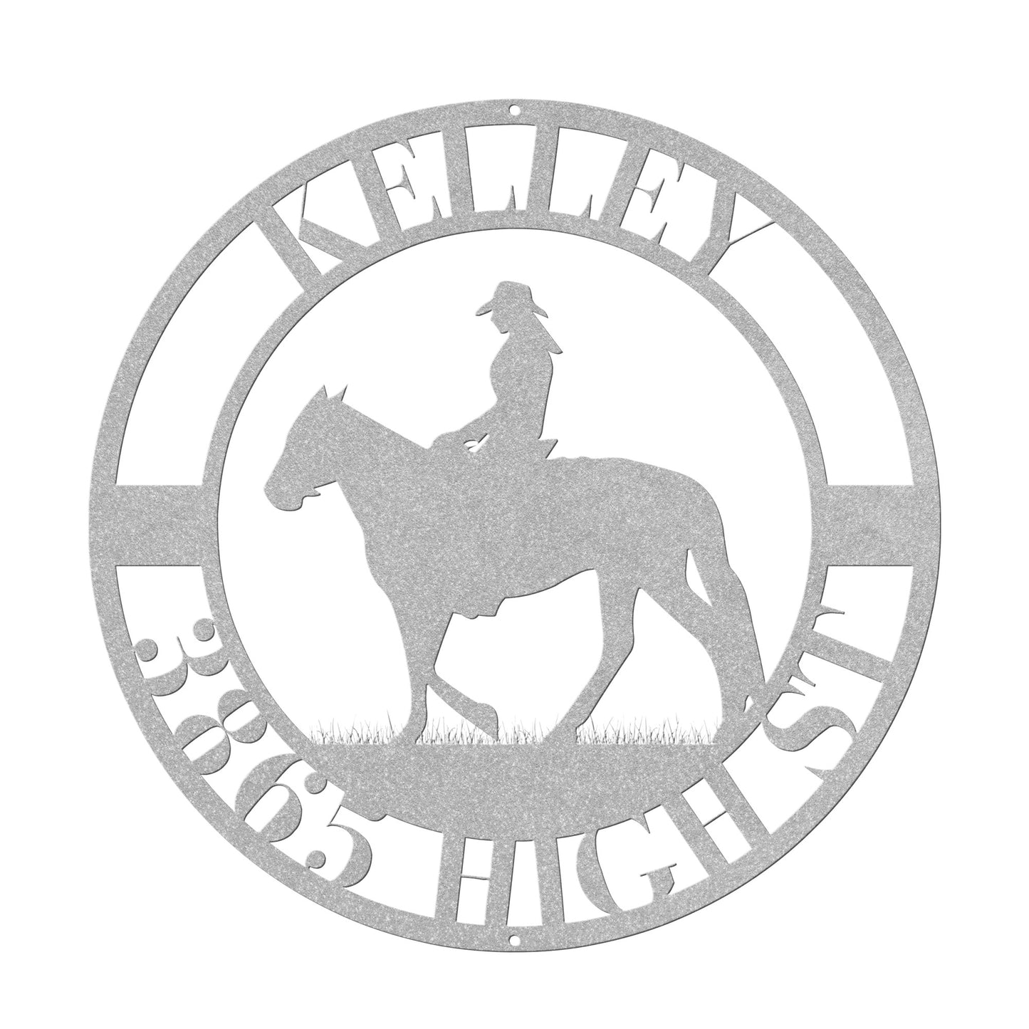 10014 - * Custom Woman Riding Horse Address Sign