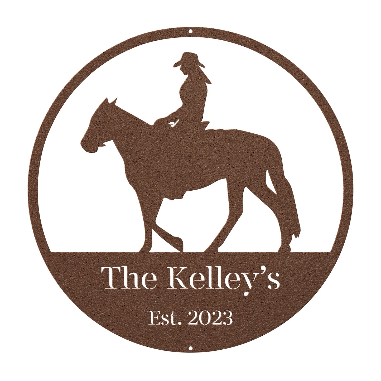 10015 - * Custom Woman Riding Horse Family Sign