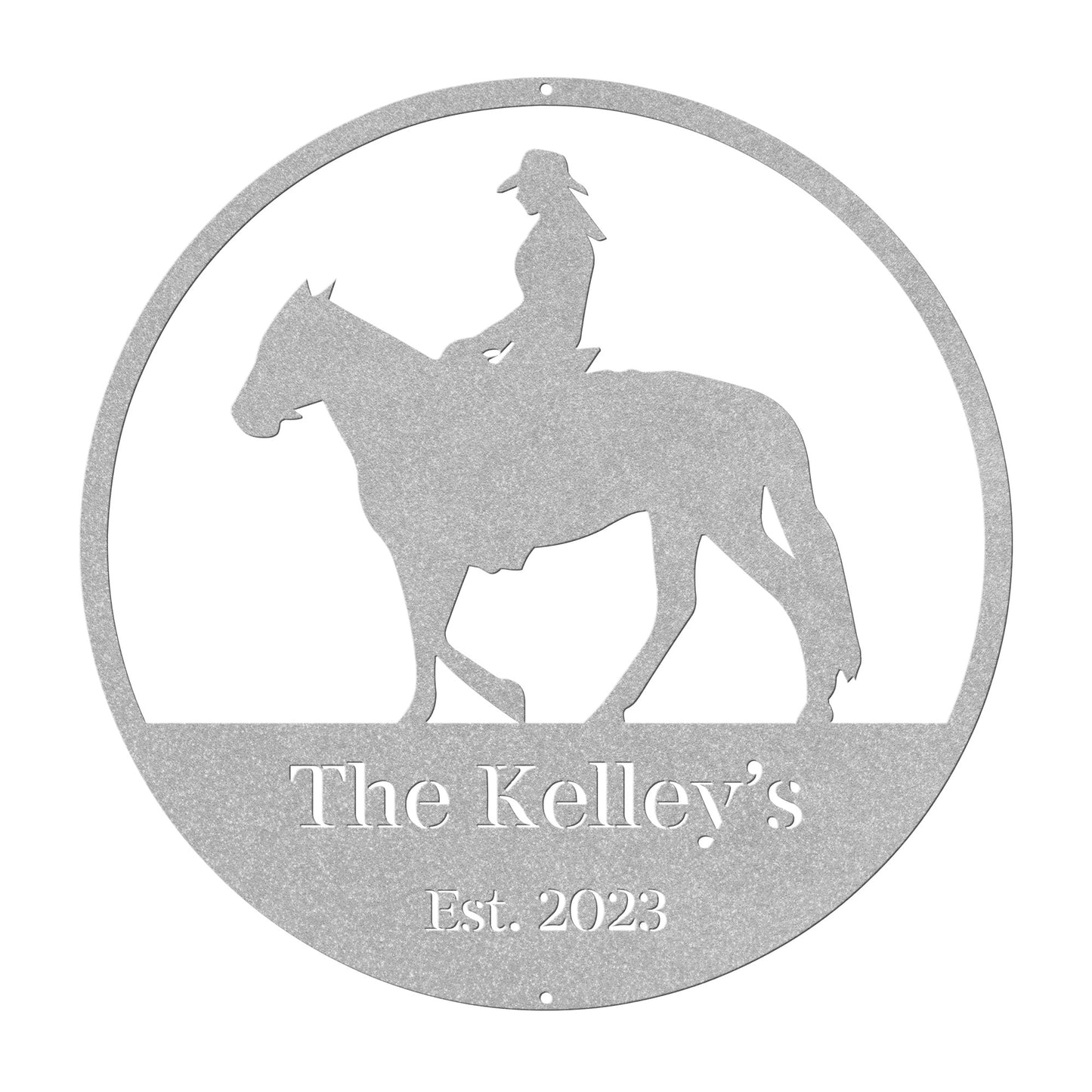 10015 - * Custom Woman Riding Horse Family Sign