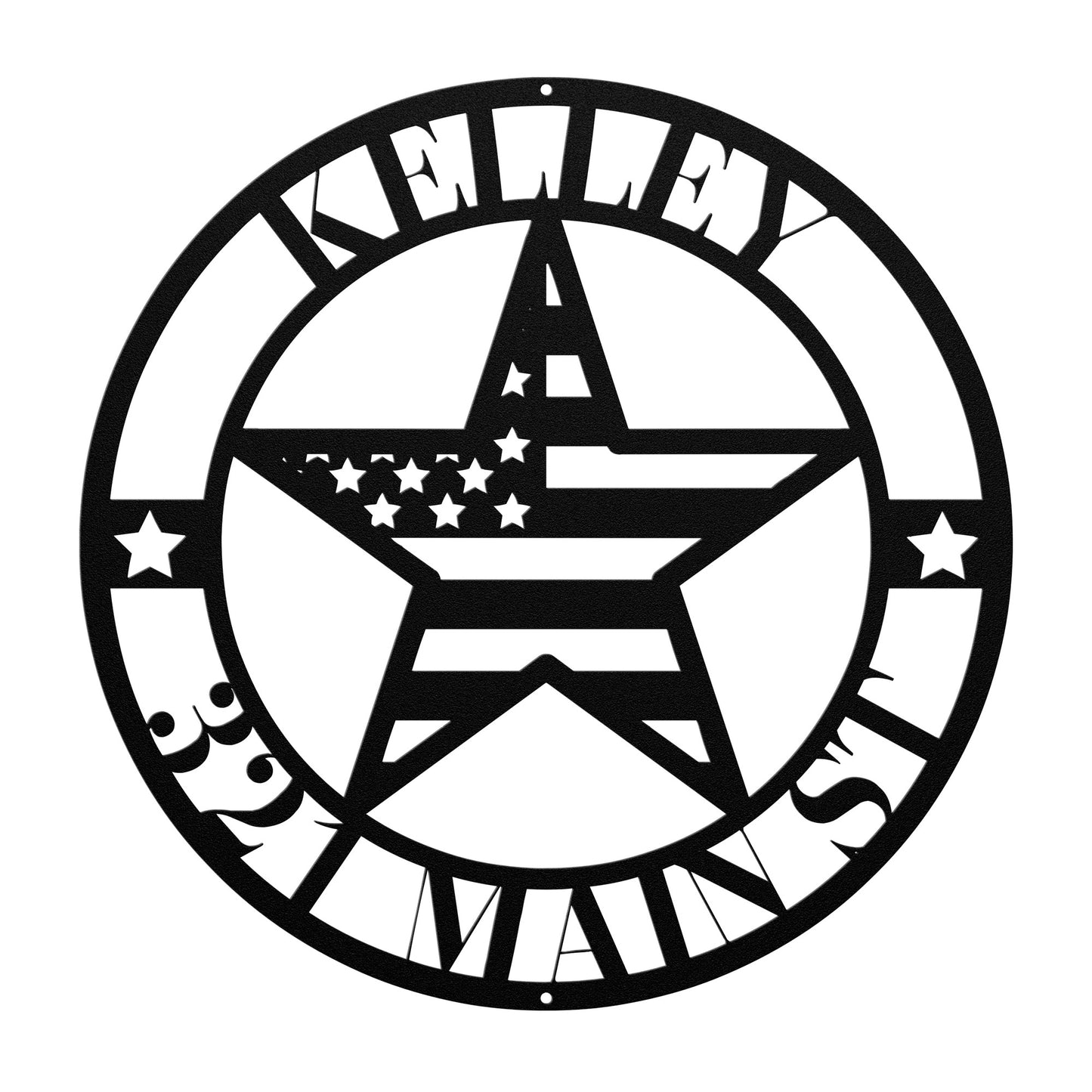 10107 - Customizable Address American Star Flag Circle