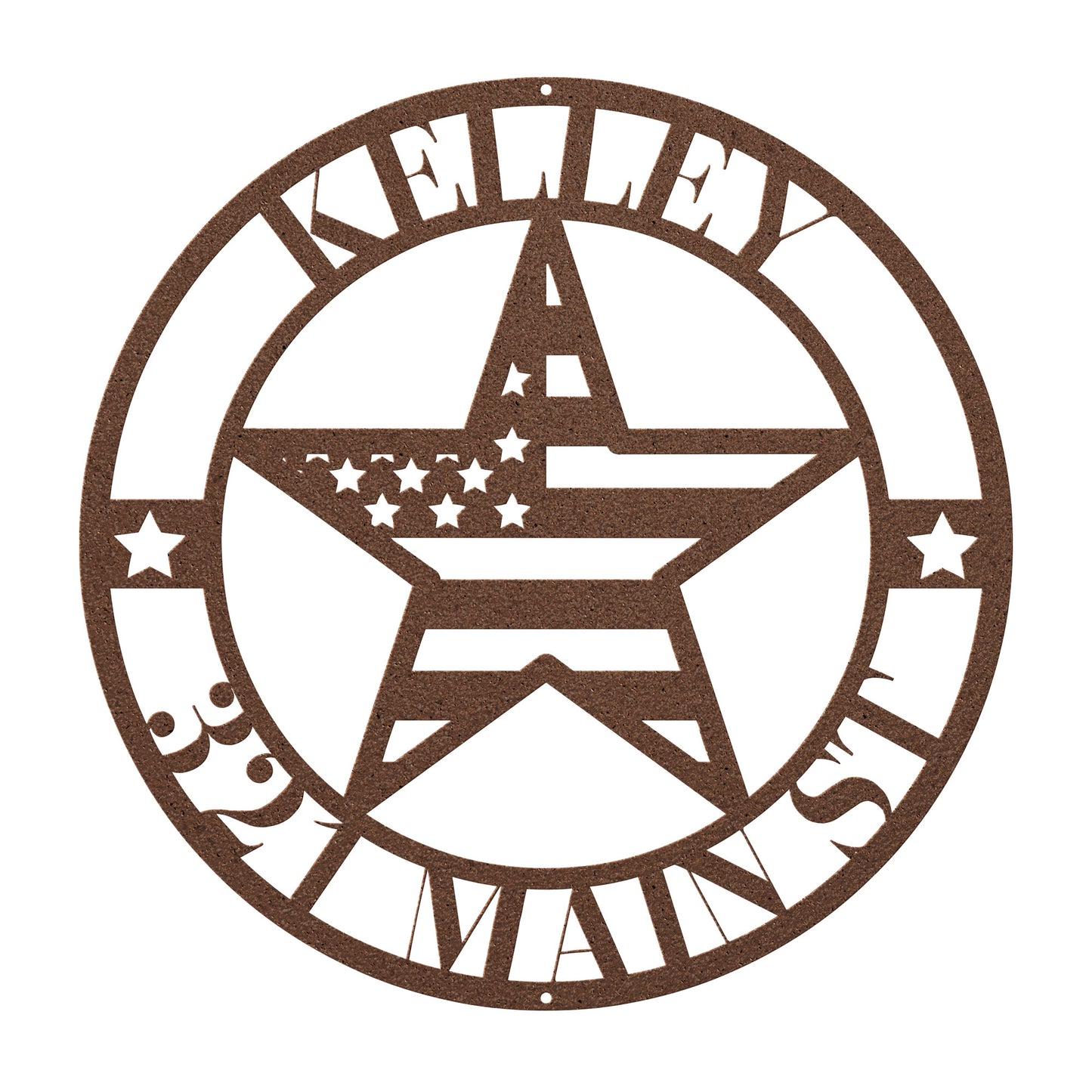 10107 - Customizable Address American Star Flag Circle