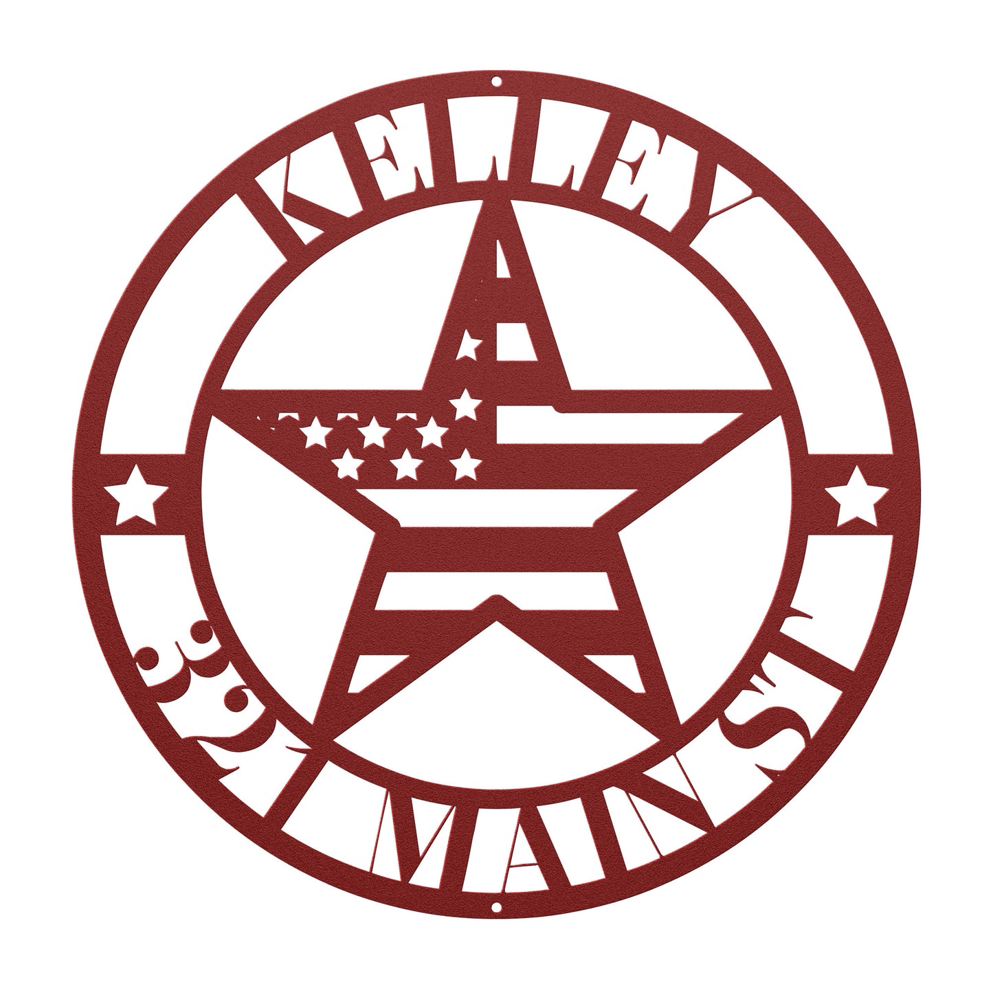10107 - Customizable Address American Star Flag Circle