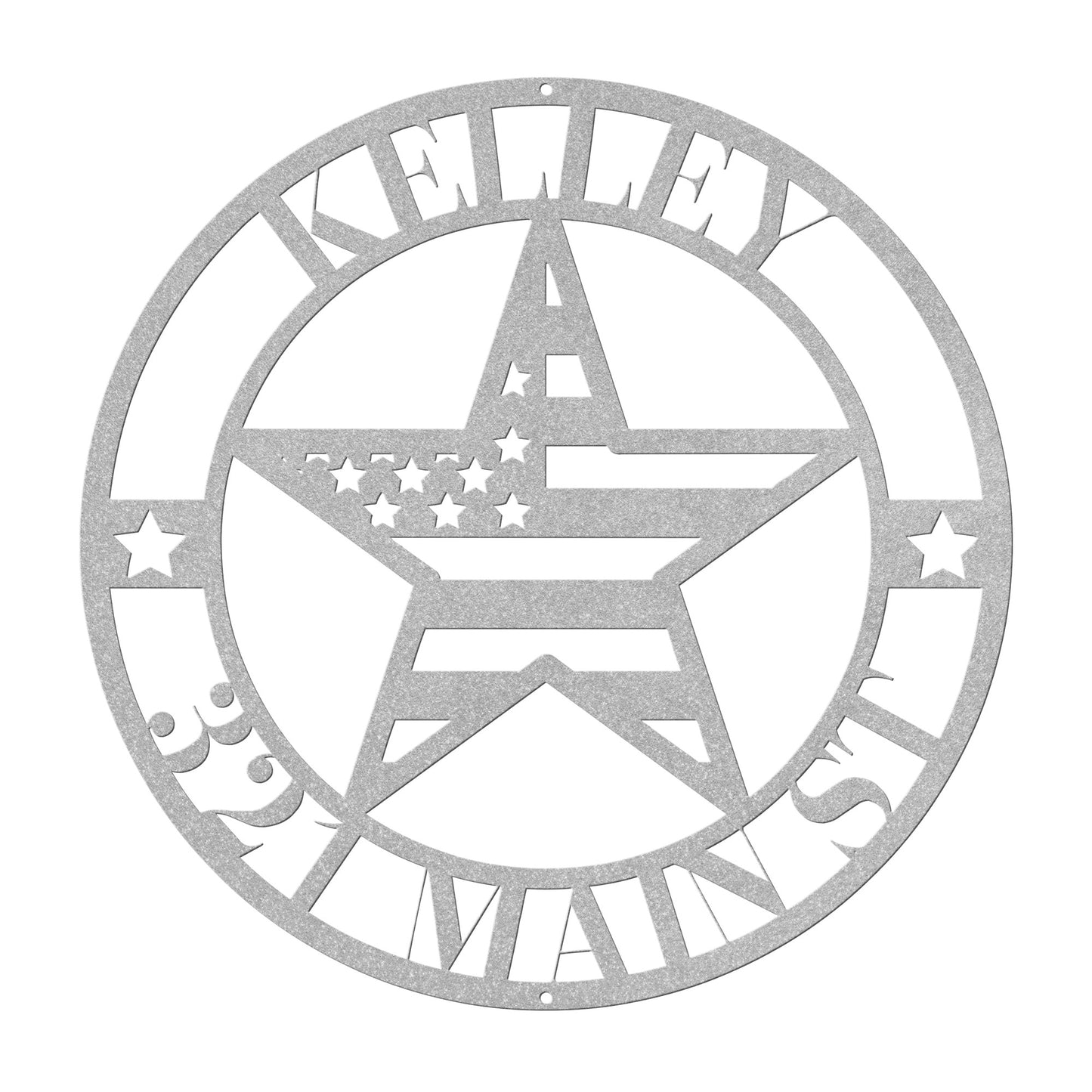 10107 - Customizable Address American Star Flag Circle