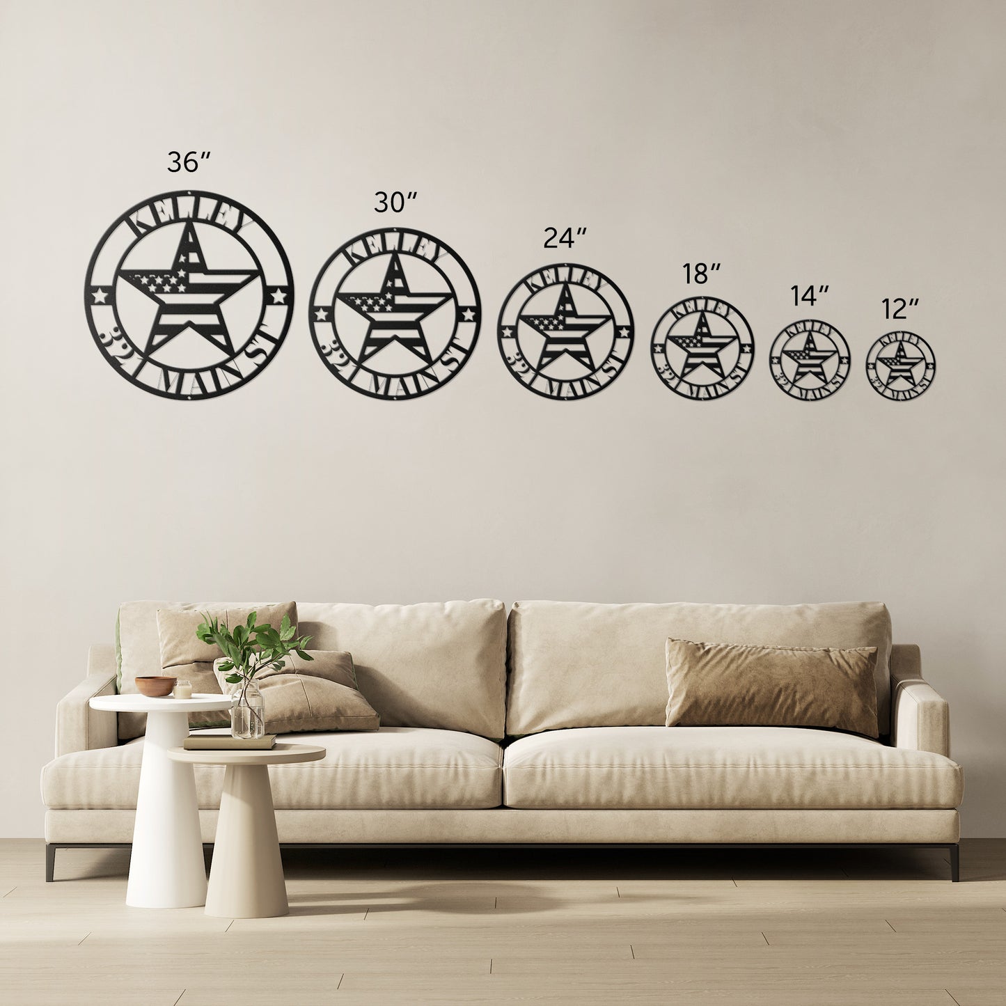 10107 - Customizable Address American Star Flag Circle