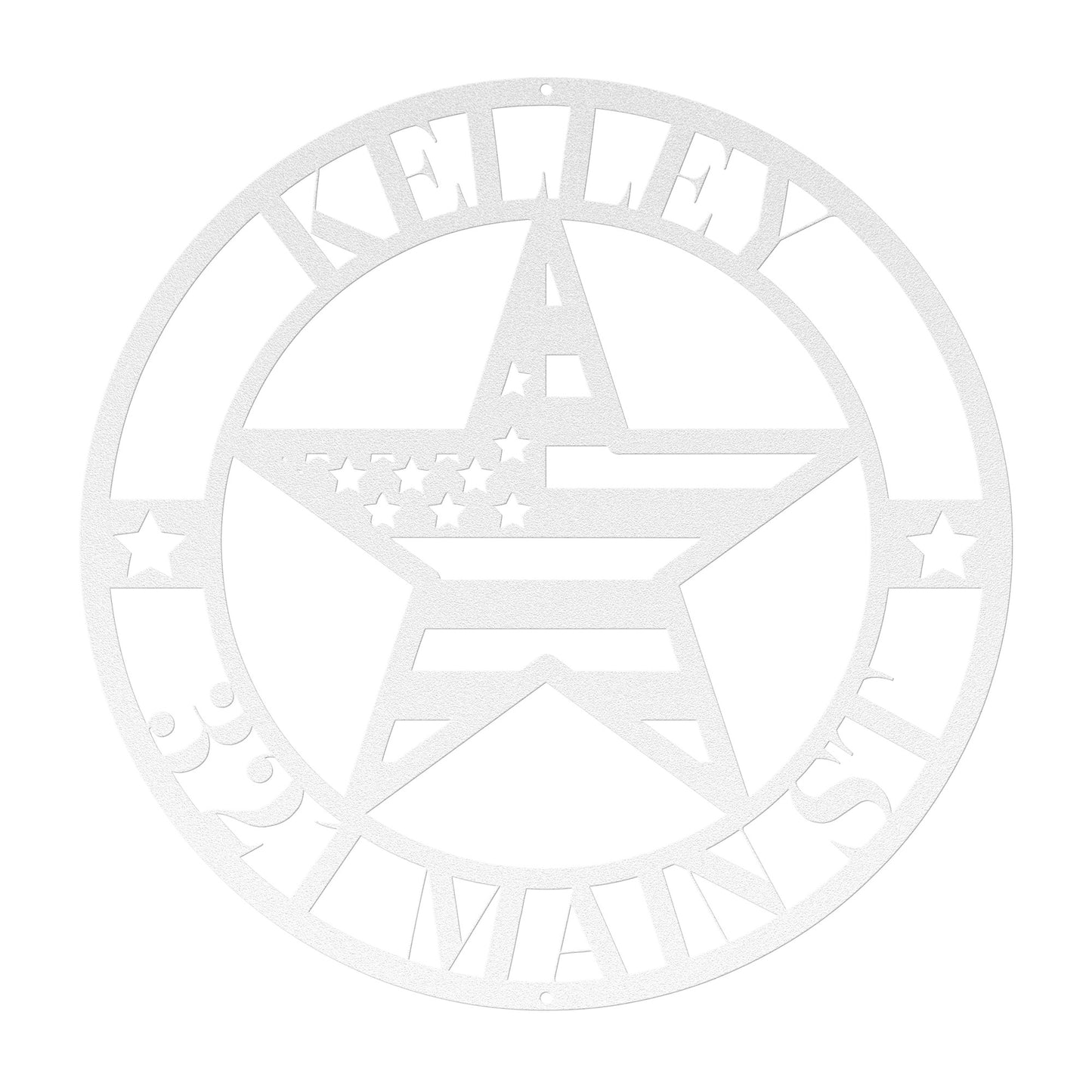 10107 - Customizable Address American Star Flag Circle