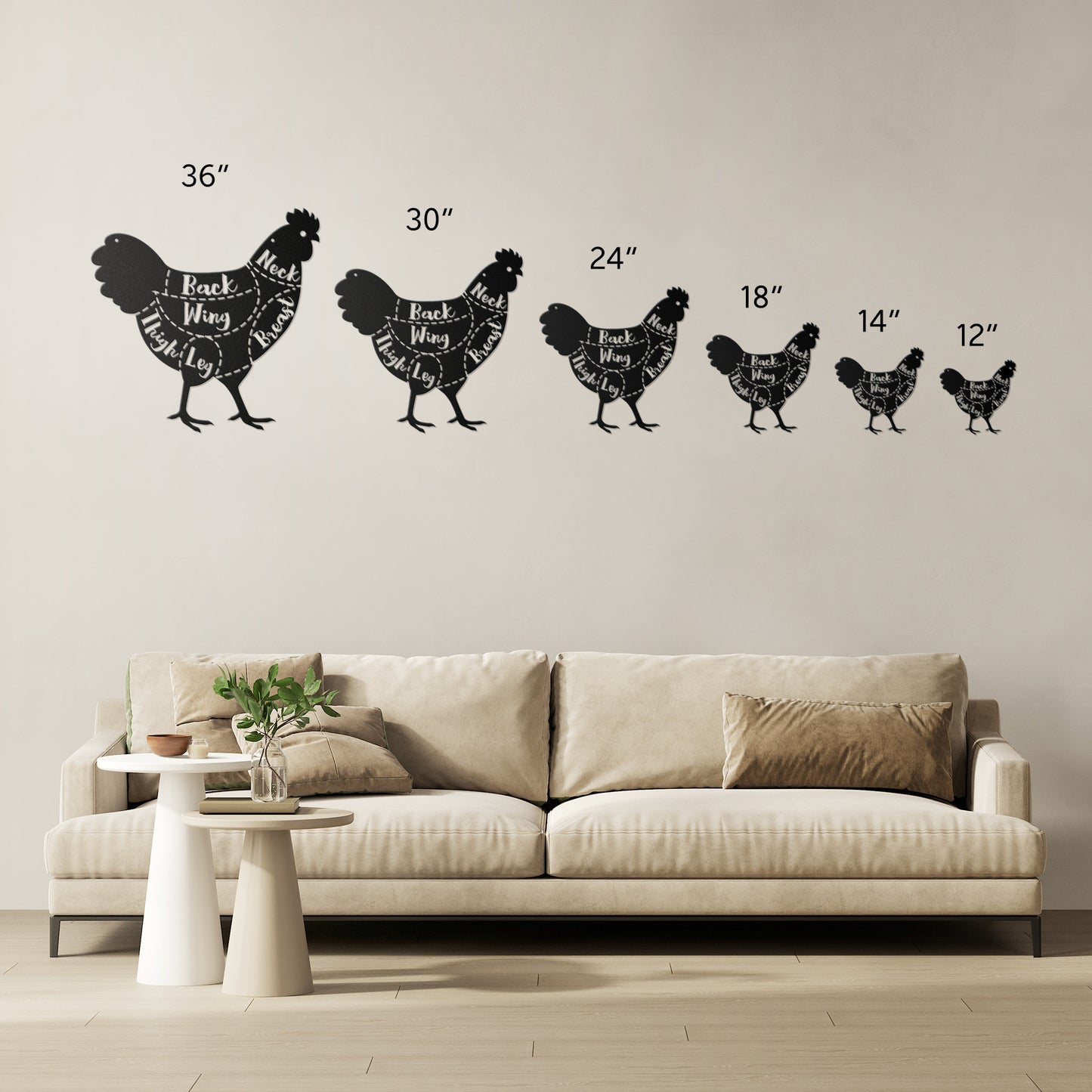 10158 - * Detailed Chicken Cut Outline