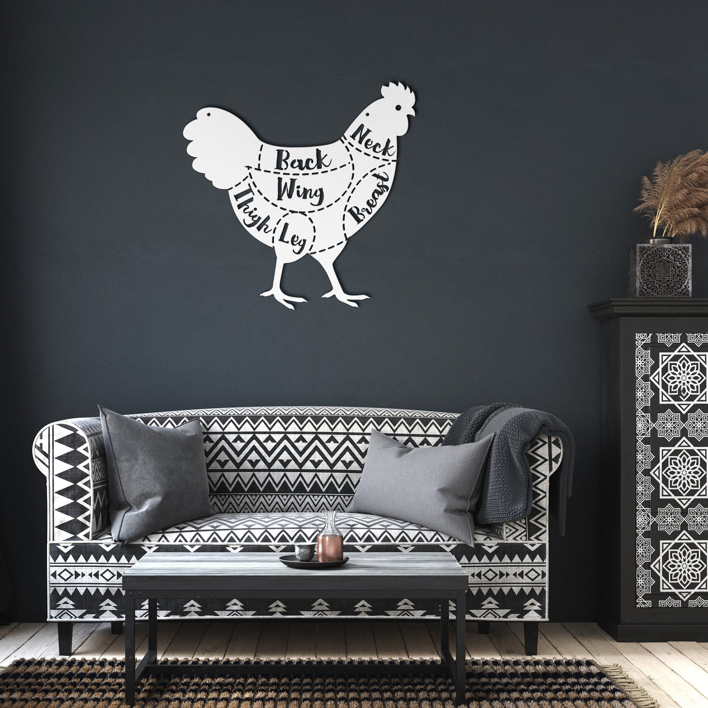 10158 - * Detailed Chicken Cut Outline
