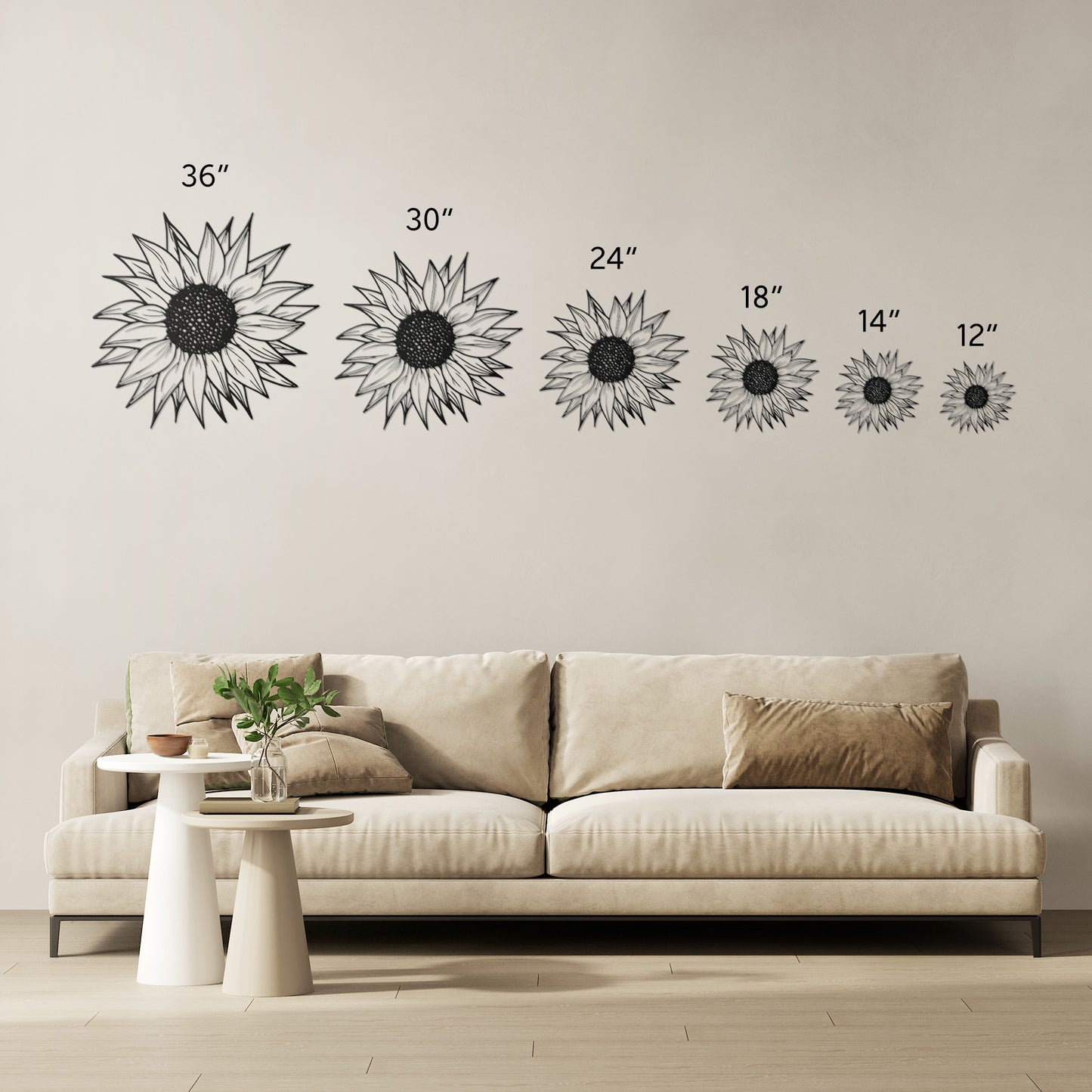 10104 - Detailed Sunflower Metal Sign