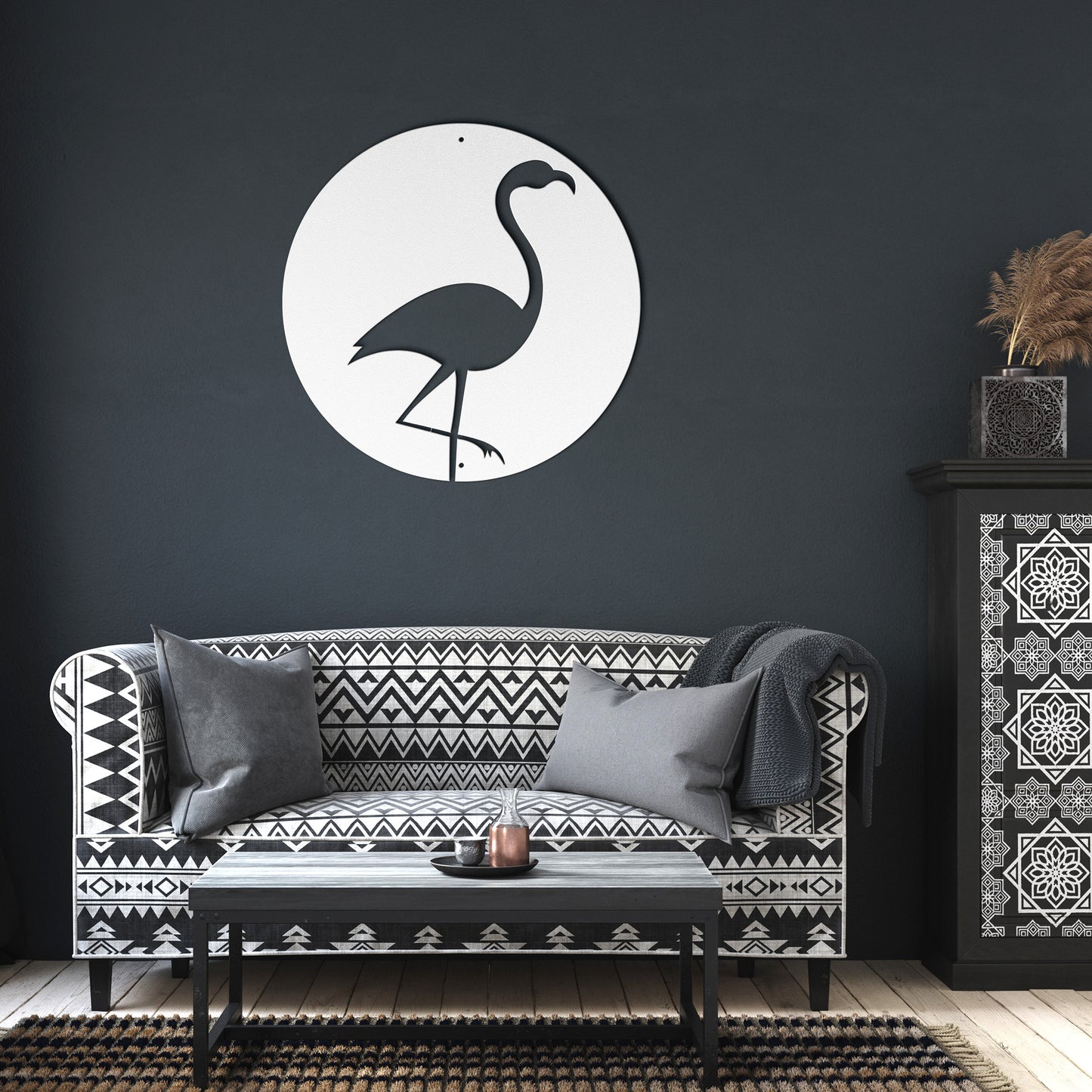 10097 - Flamingo Cutout Metal Sign