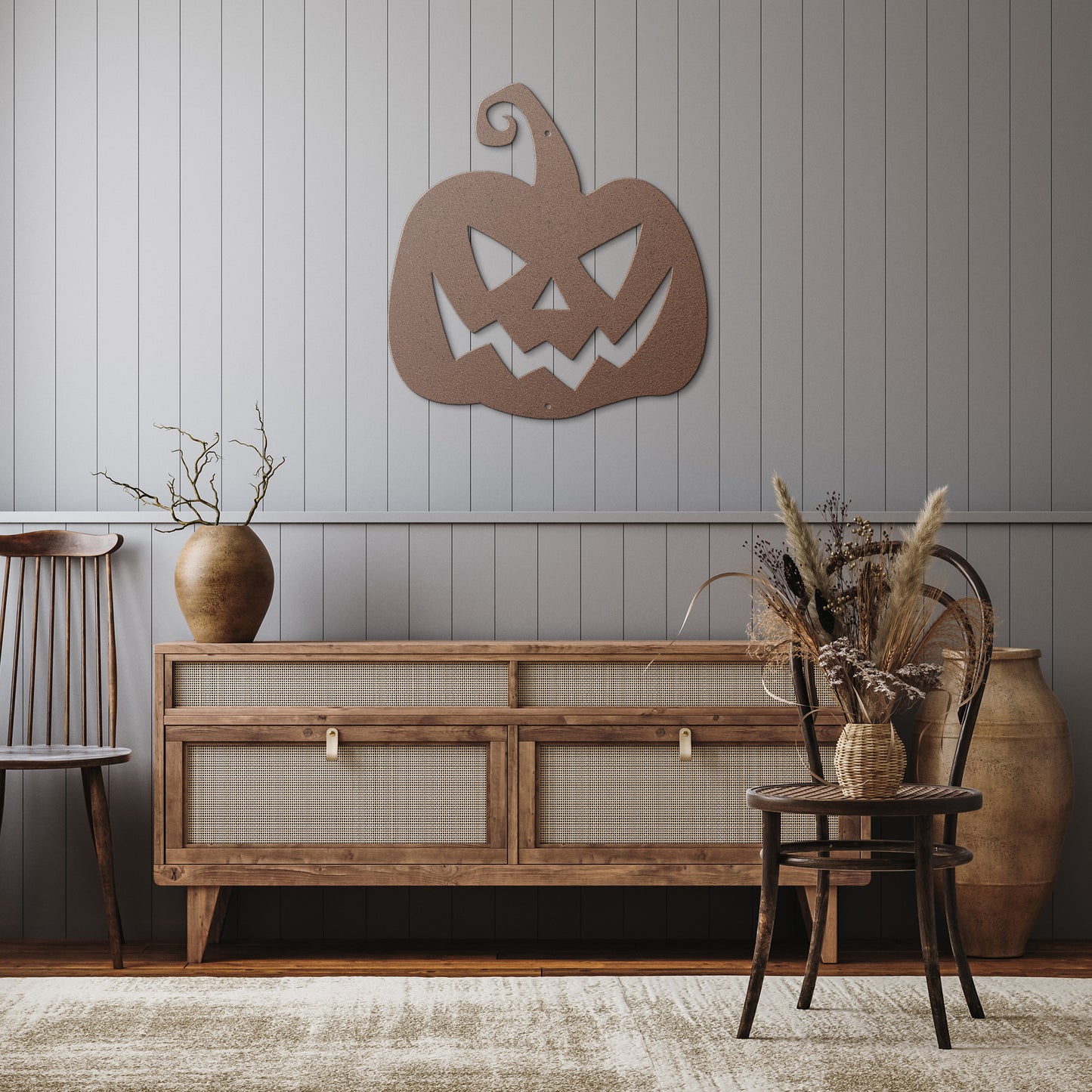 10147 - * Jack O Lantern Metal Wall Art