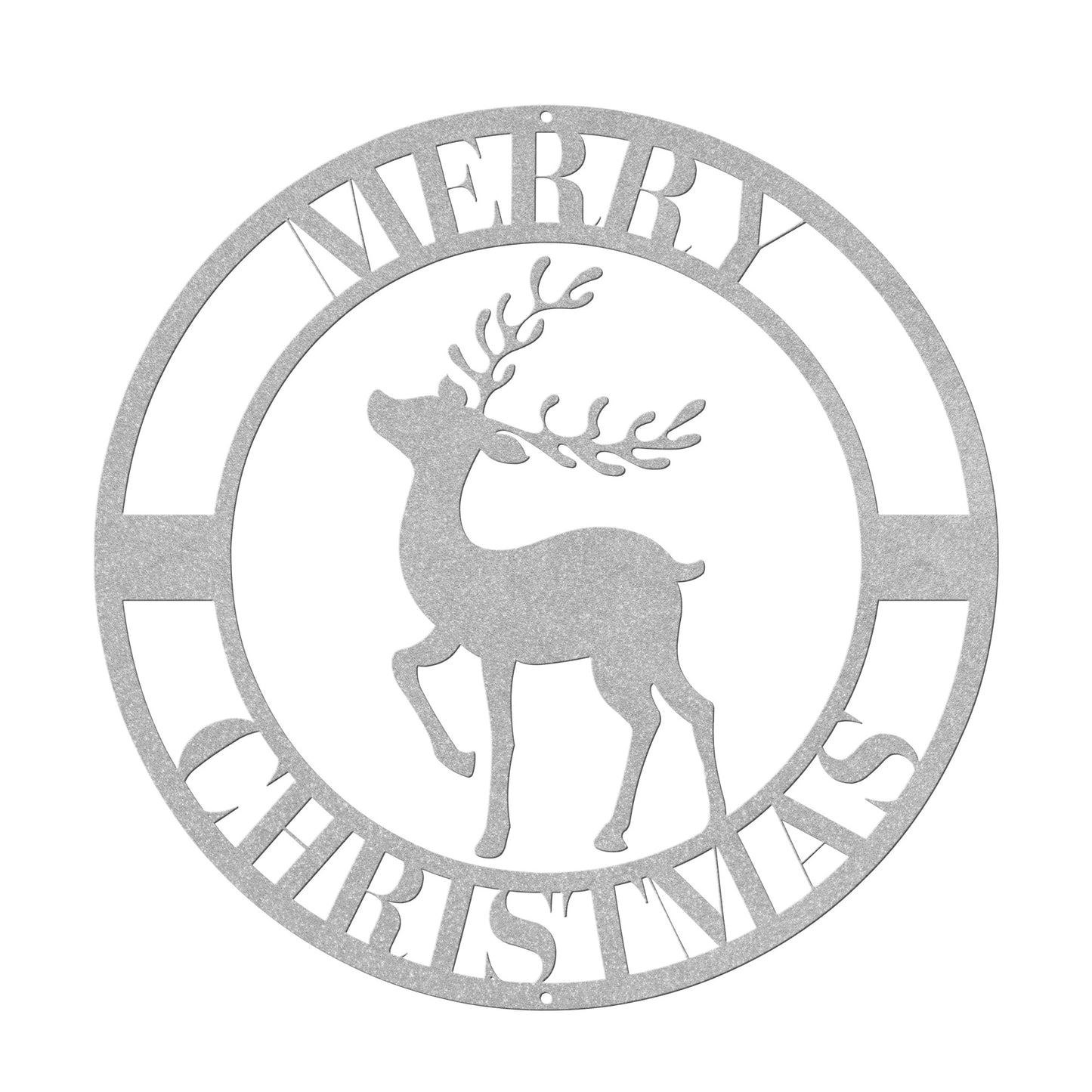 10143 - * Merry Christmas Circular Reindeer Metal Sign