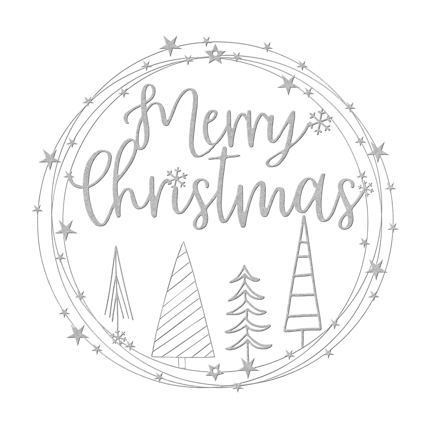 10142 - * Merry Christmas Circular Tree Wall Art