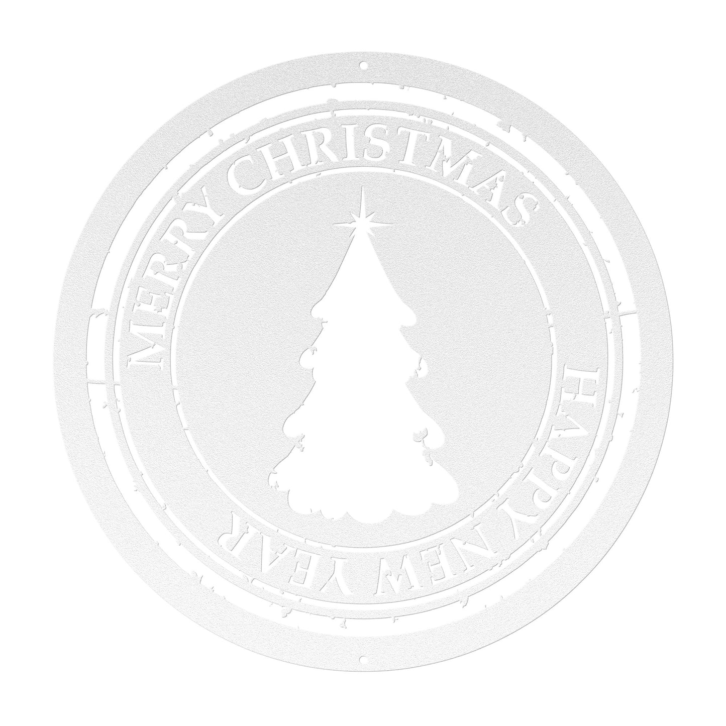 10138 - * Merry Christmas Rustic Tree Metal Sign