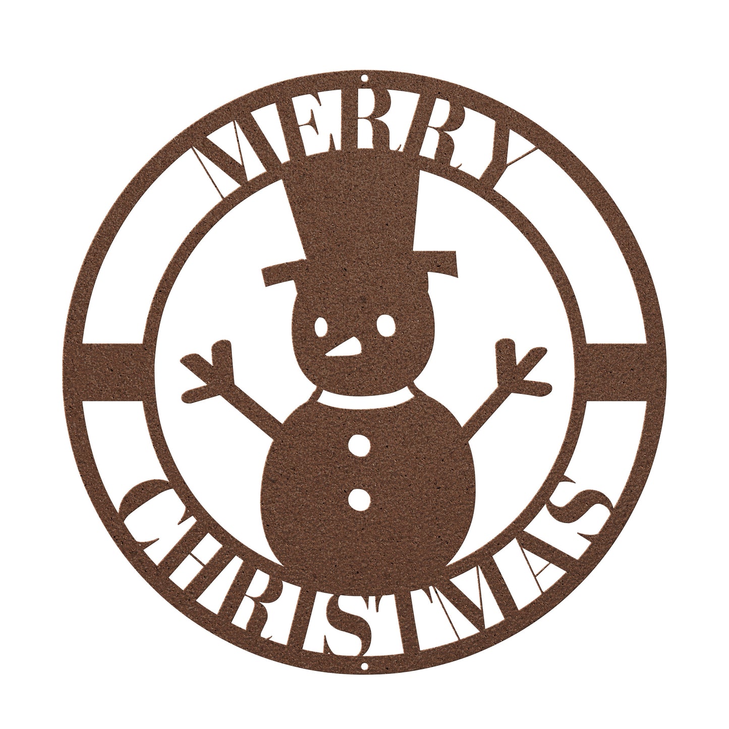 10090 - Merry Christmas Snowman Circular Sign