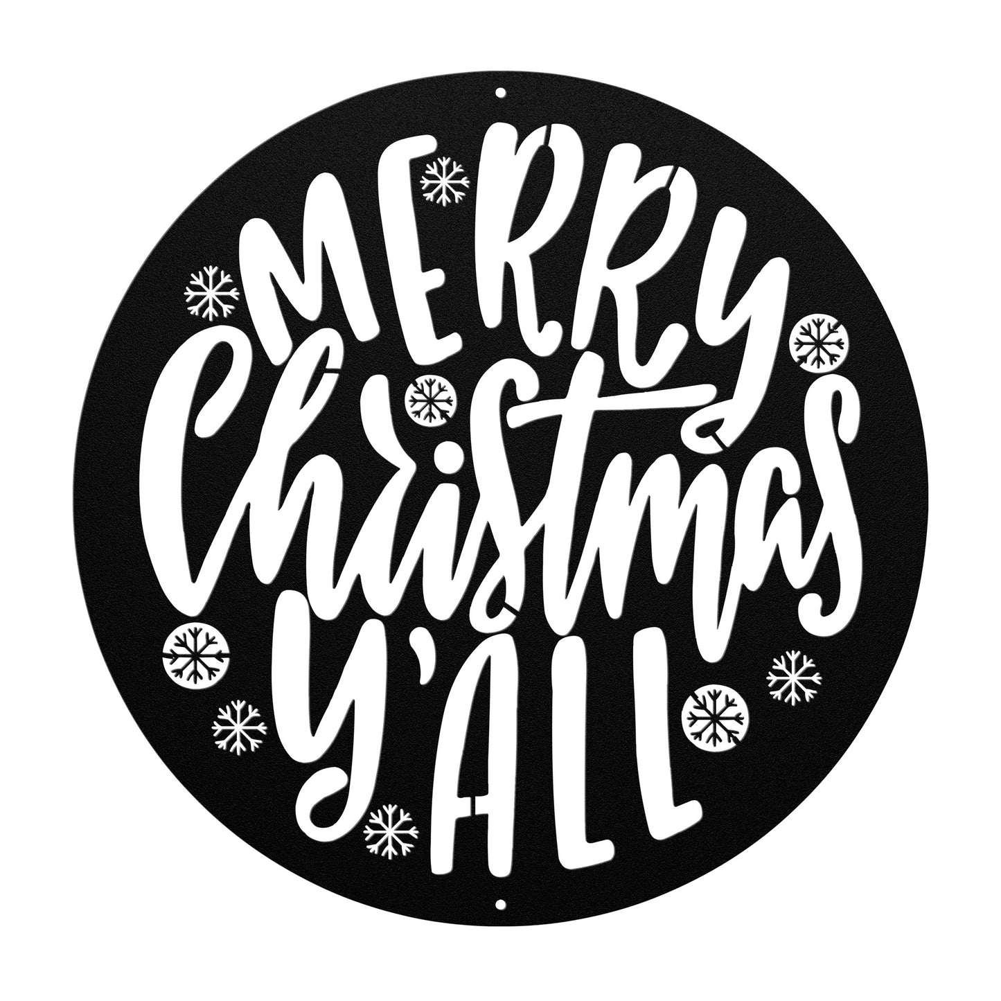 10089 - Merry Christmas Y'All Circular Metal Sign