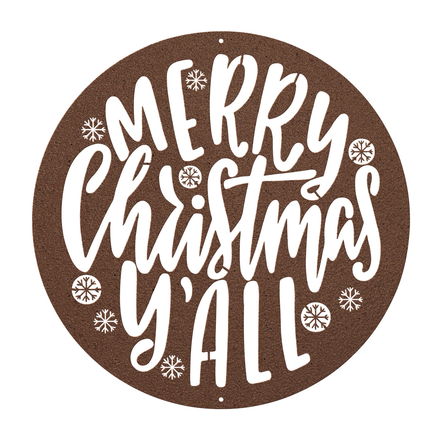 10089 - Merry Christmas Y'All Circular Metal Sign