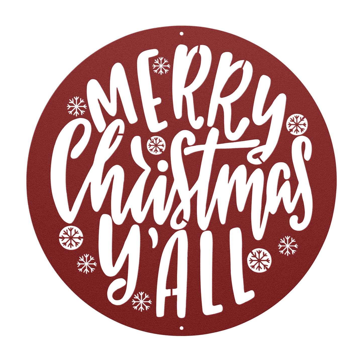 10089 - Merry Christmas Y'All Circular Metal Sign