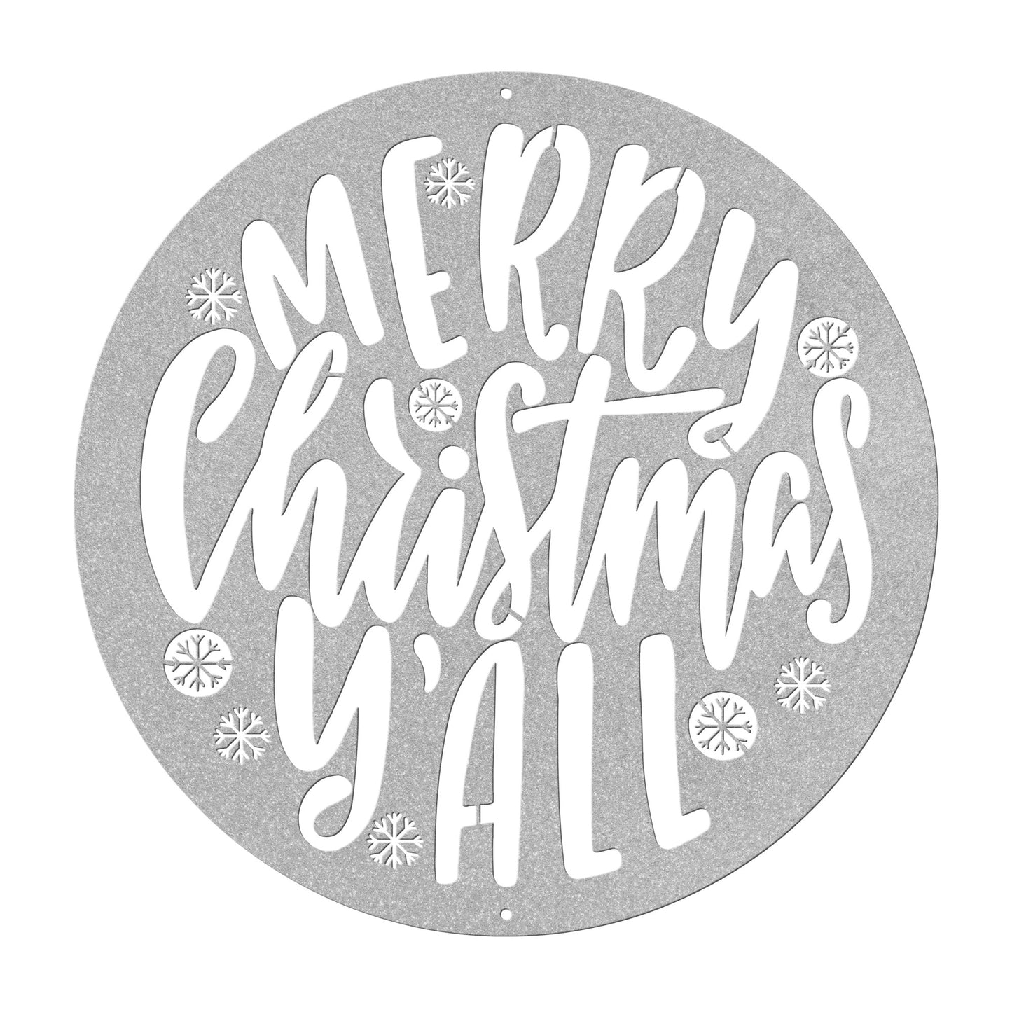 10089 - Merry Christmas Y'All Circular Metal Sign