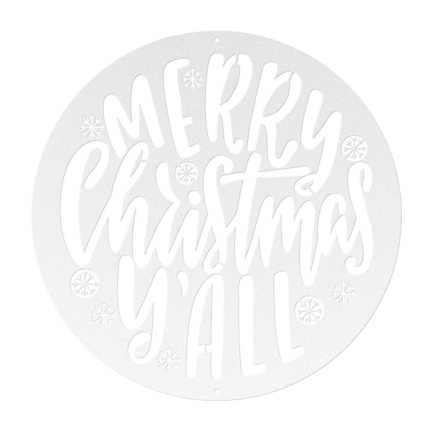 10089 - Merry Christmas Y'All Circular Metal Sign
