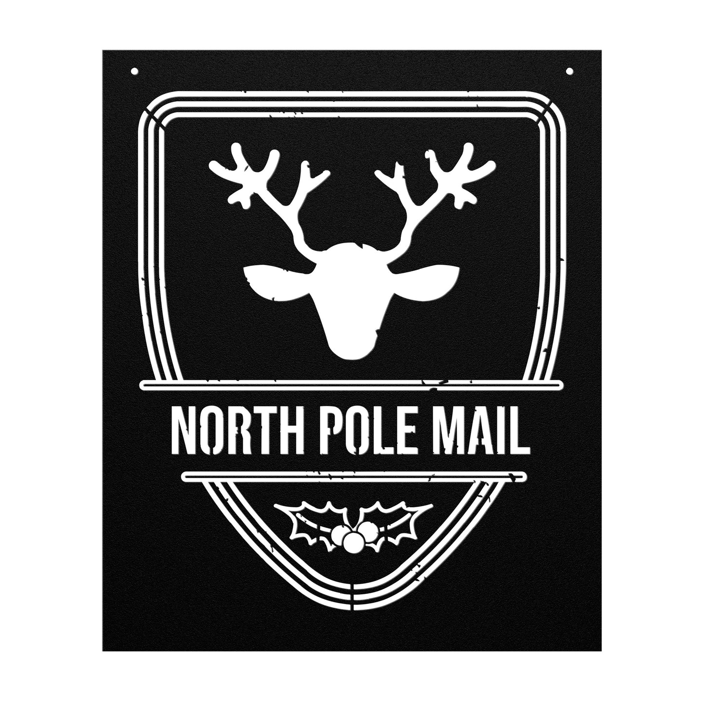 10085 - North Pole Mail Reindeer Metal Sign