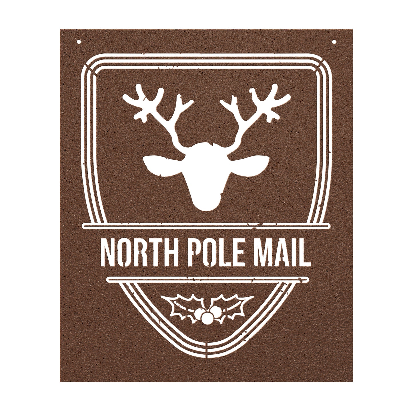 10085 - North Pole Mail Reindeer Metal Sign