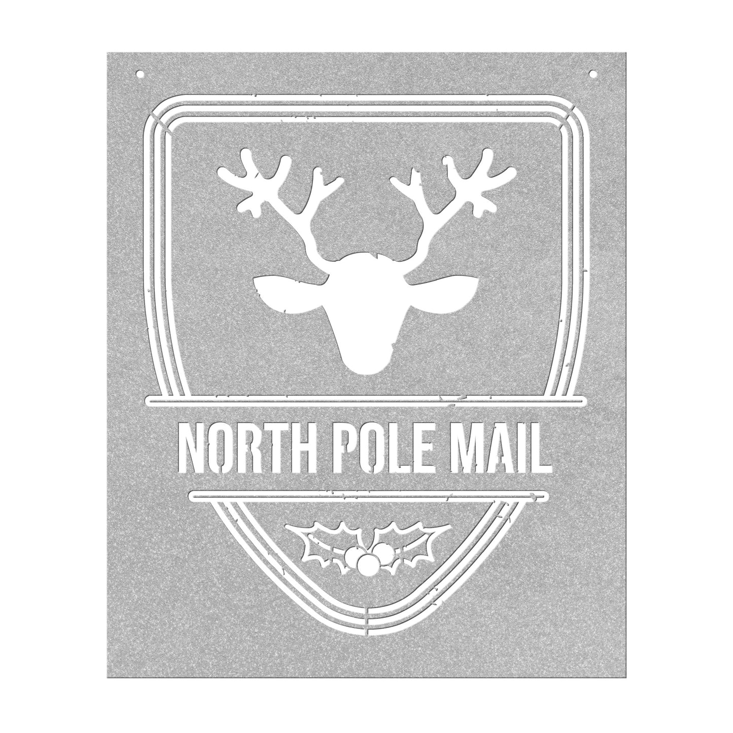 10085 - North Pole Mail Reindeer Metal Sign
