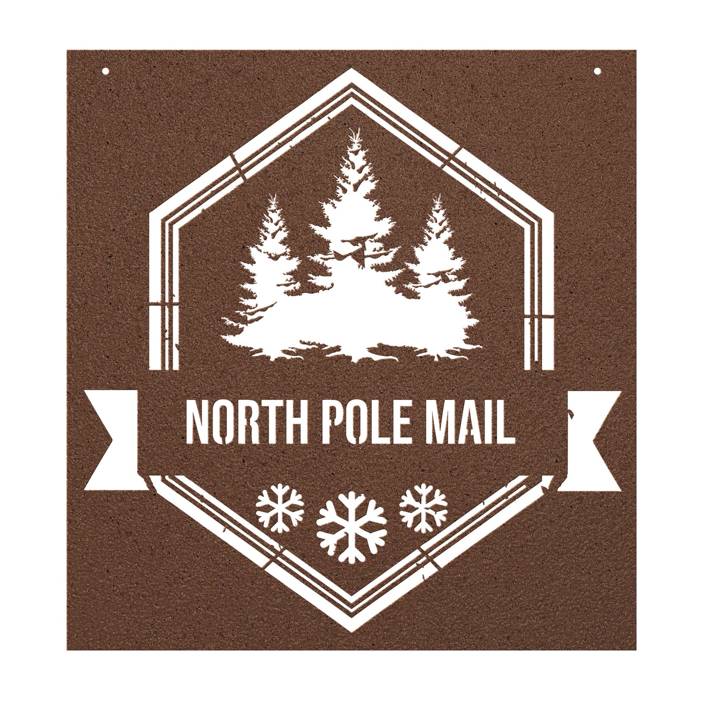 10084 - North Pole Mail Rustic Metal Sign