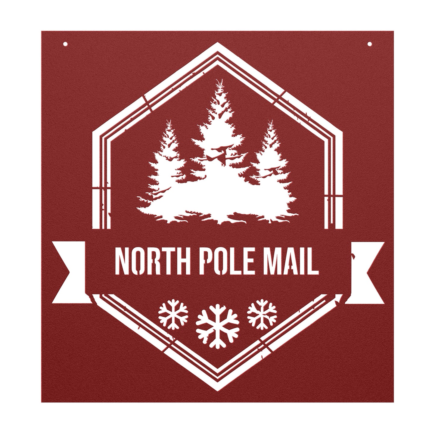 10084 - North Pole Mail Rustic Metal Sign