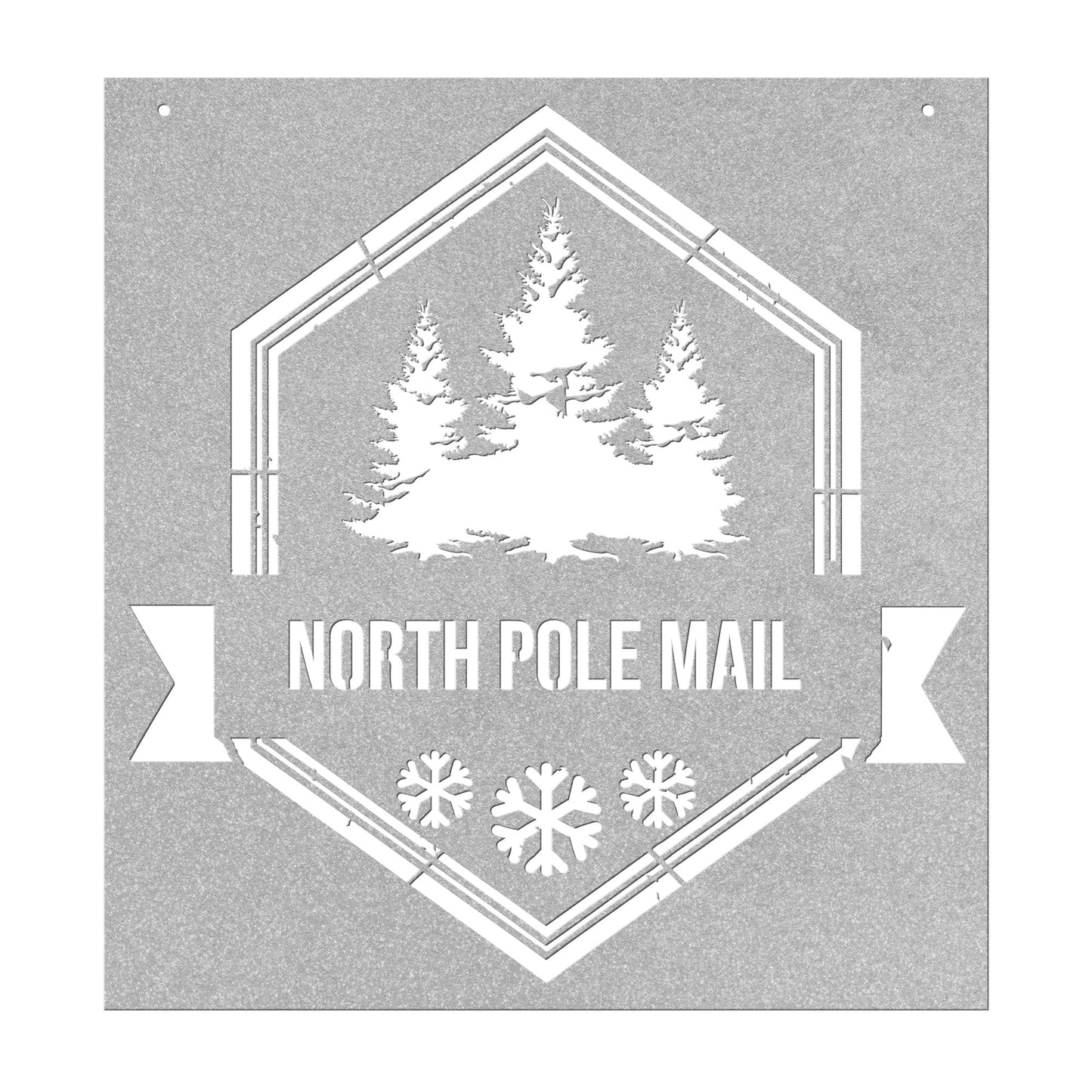 10084 - North Pole Mail Rustic Metal Sign