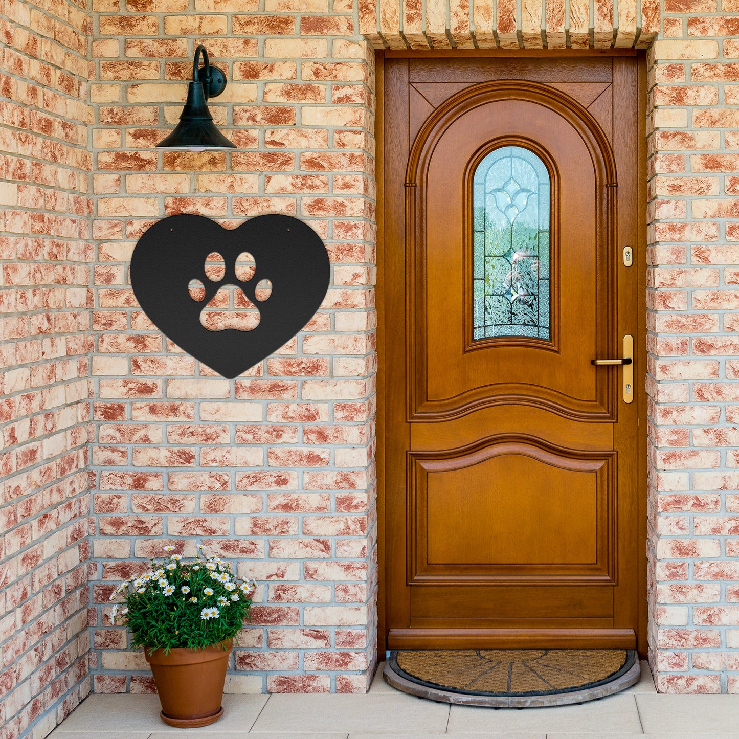 10082 - Paw Print Heart Metal Sign