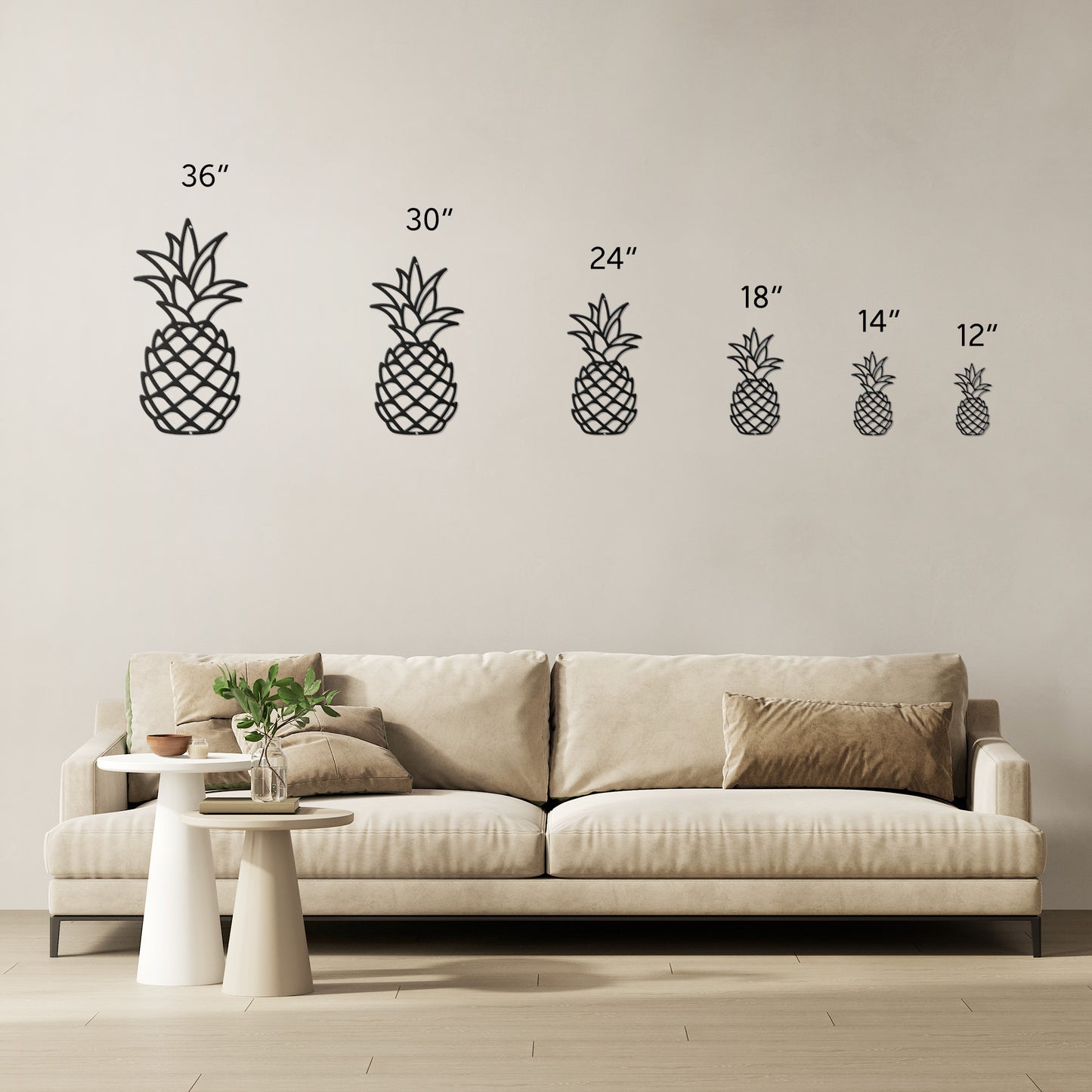10079 - Pineapple Outline Metal Sign
