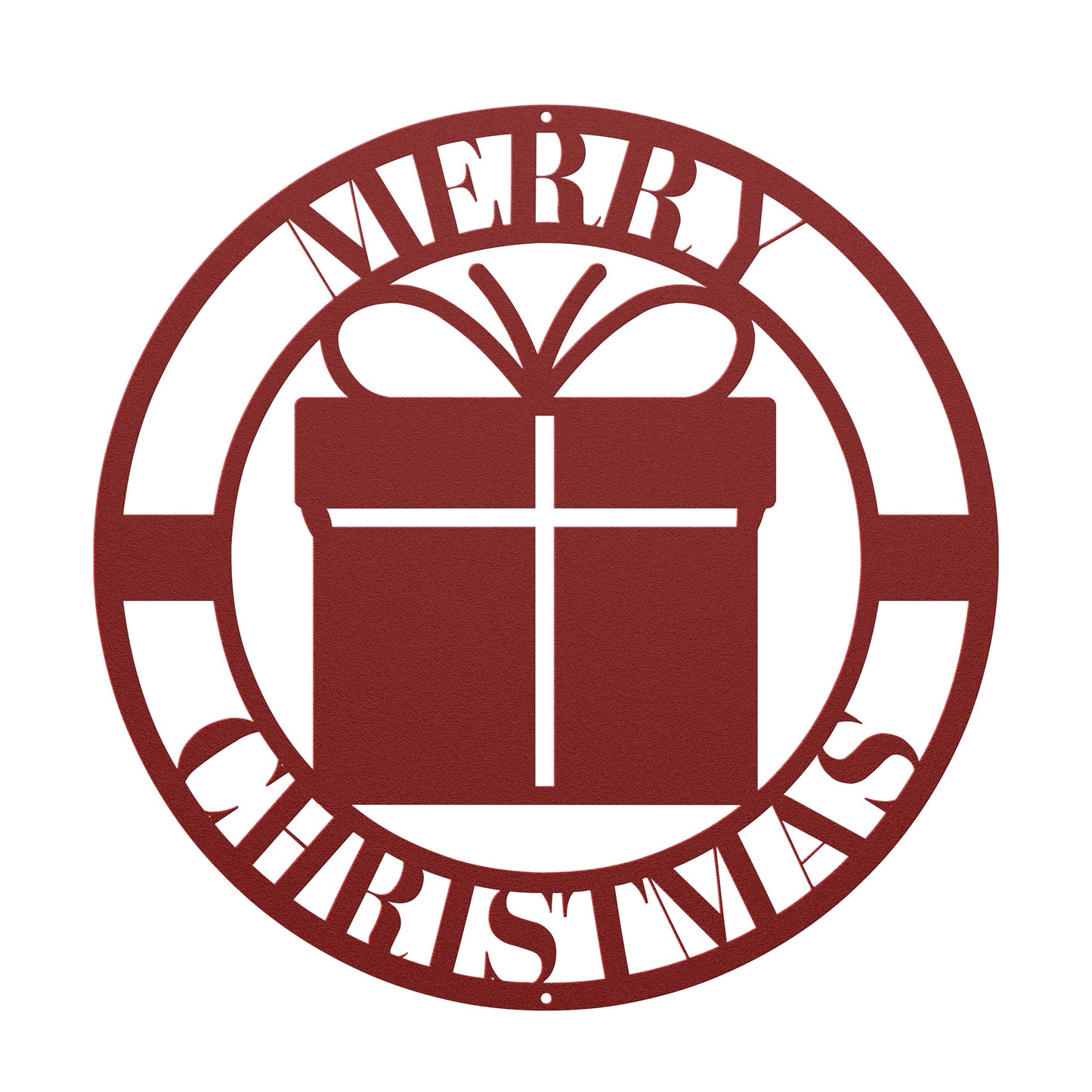 10141 - * Merry Christmas Gift/Present Circular Metal Sign