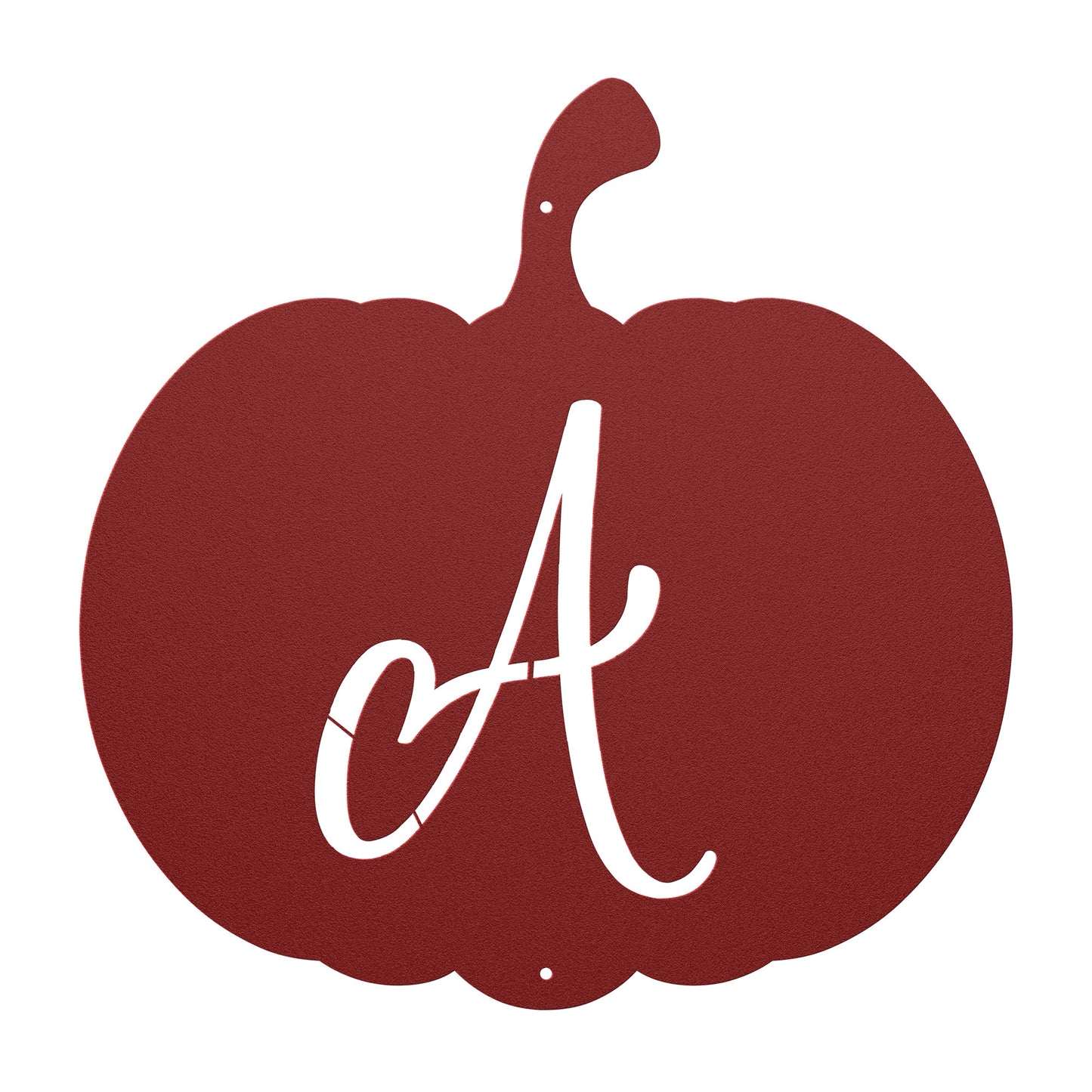 10077 - Pumpkin Cursive Monogram Metal Sign