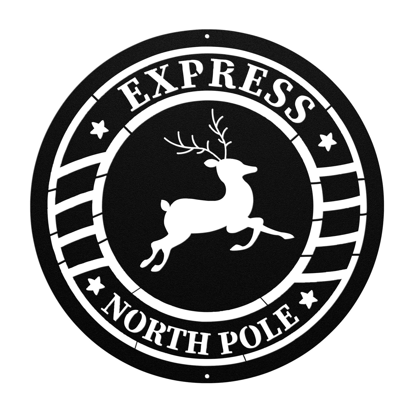 10075 - Reindeer Christmas Stamp North Pole Sign