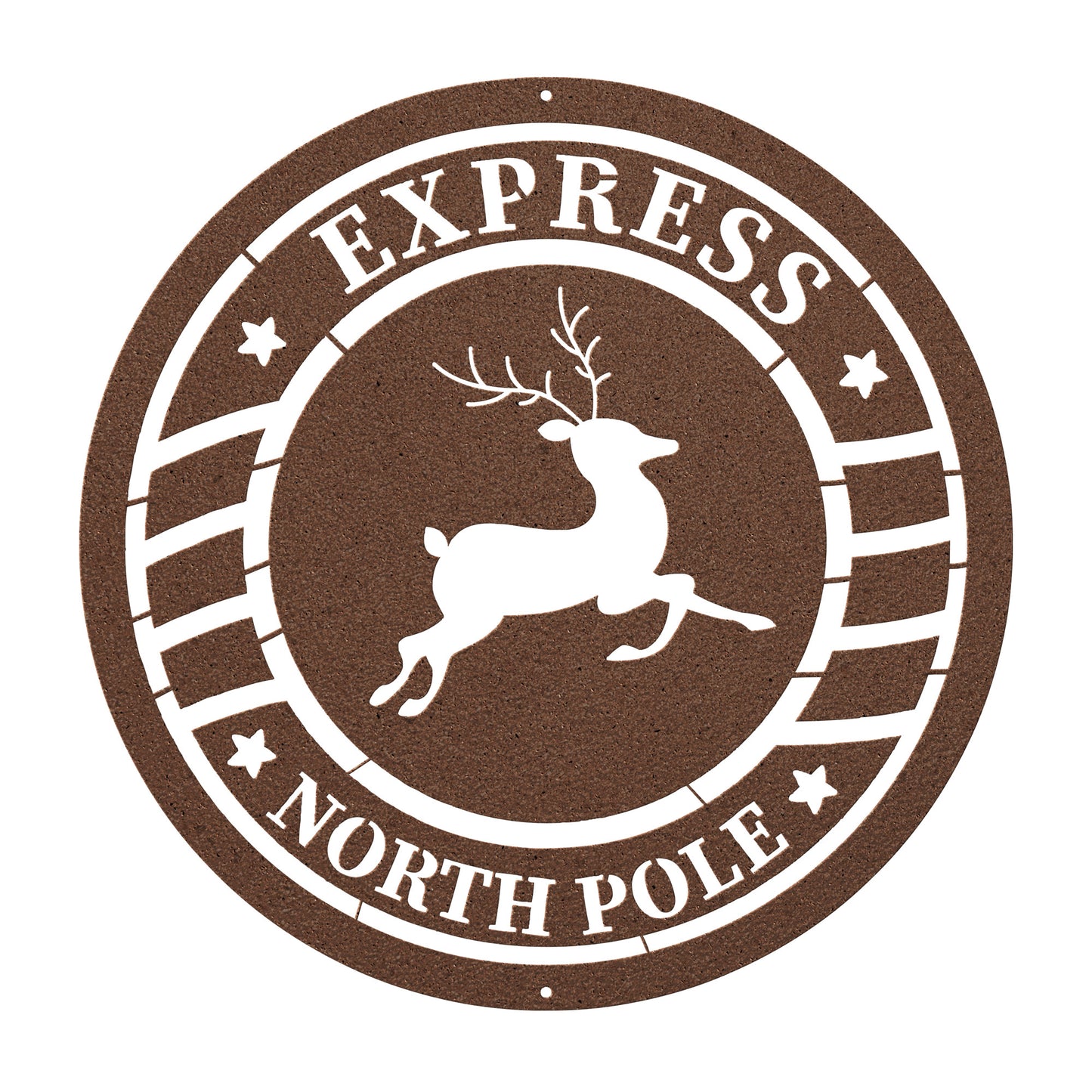 10075 - Reindeer Christmas Stamp North Pole Sign