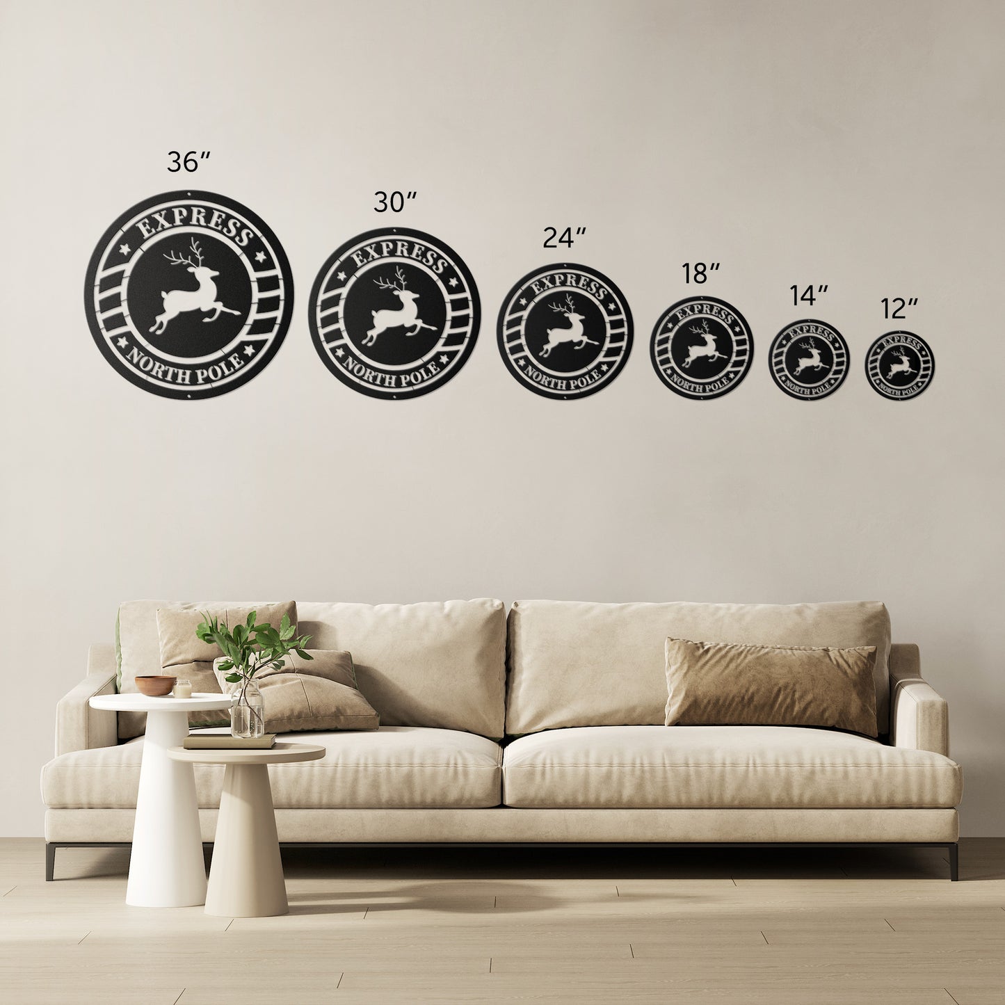 10075 - Reindeer Christmas Stamp North Pole Sign